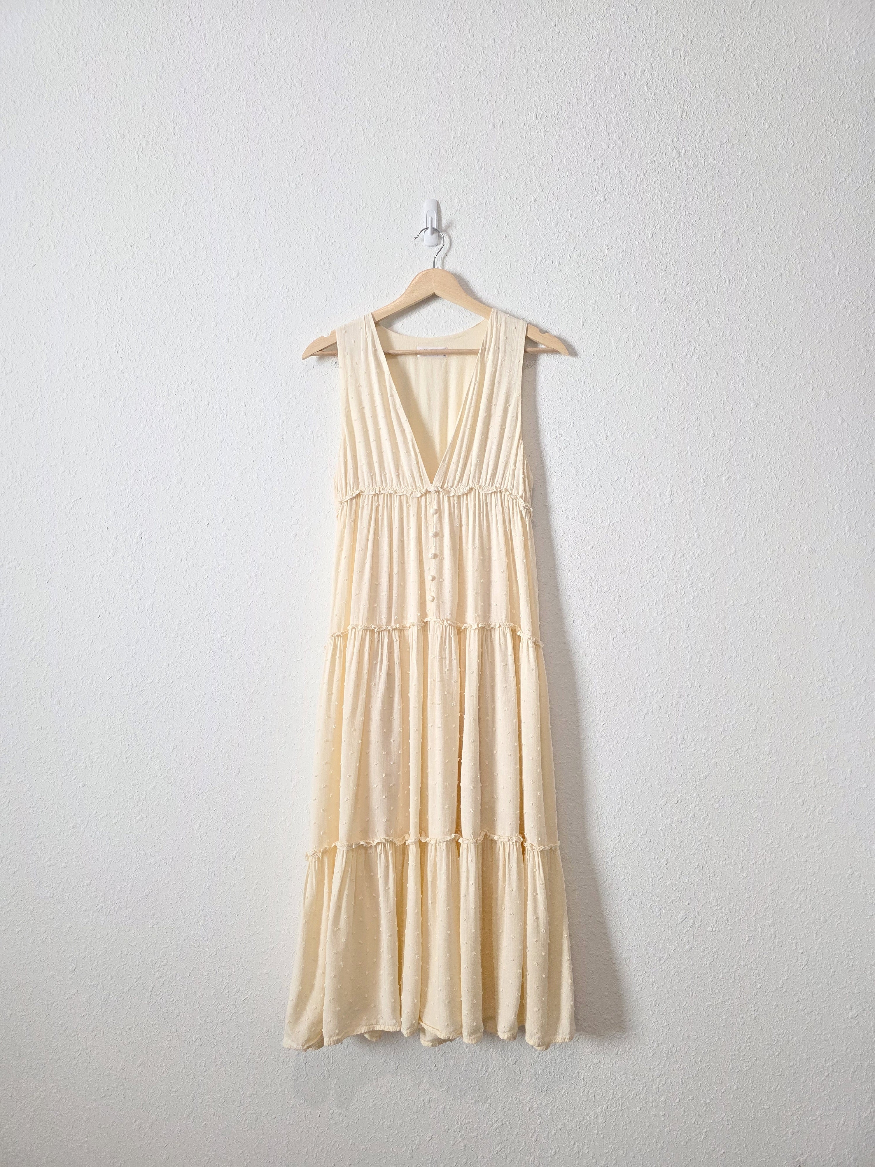Cream Tiered Midi Dress (S)
