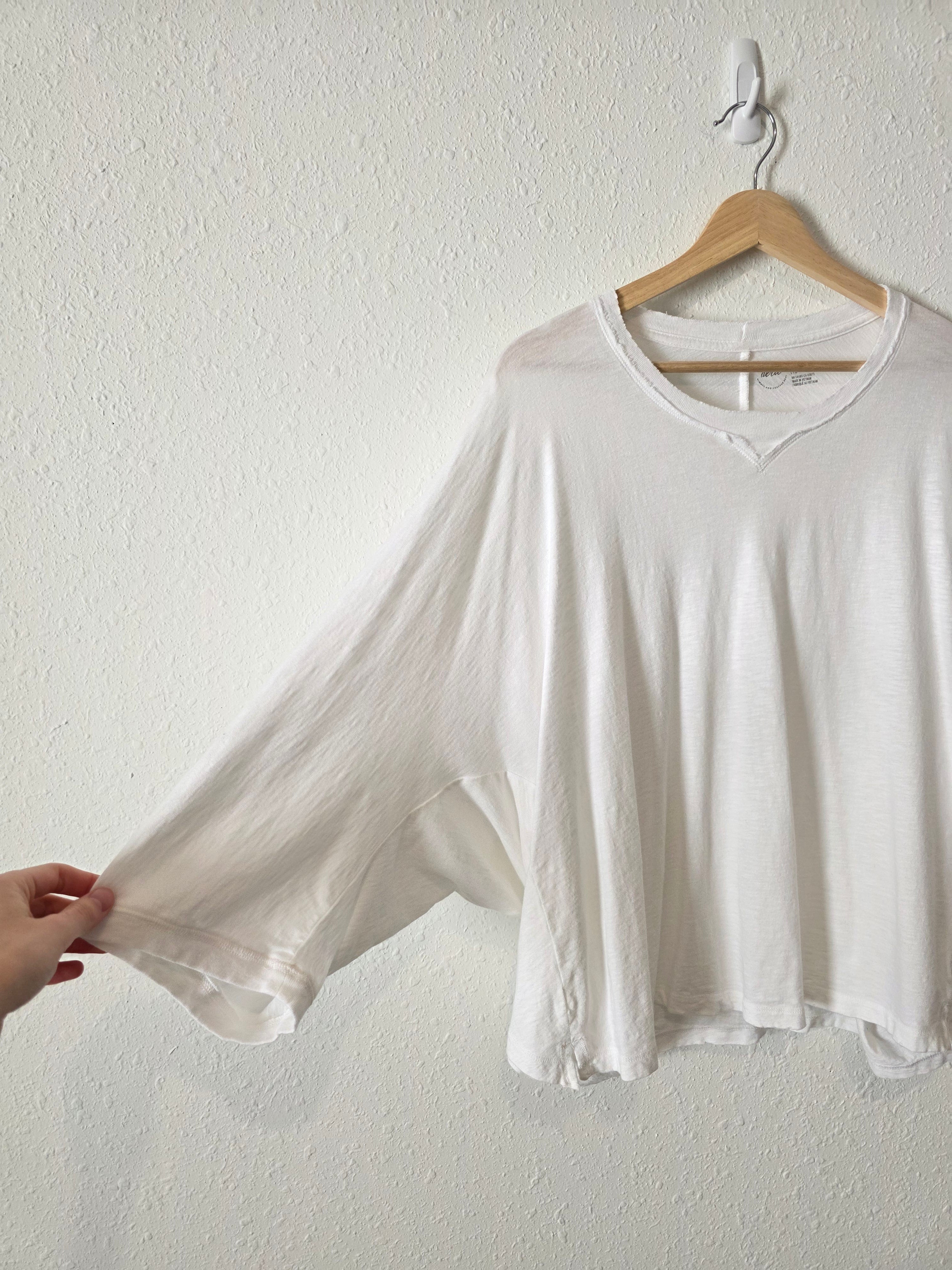 Aerie White Relaxed Cotton Tee (L)