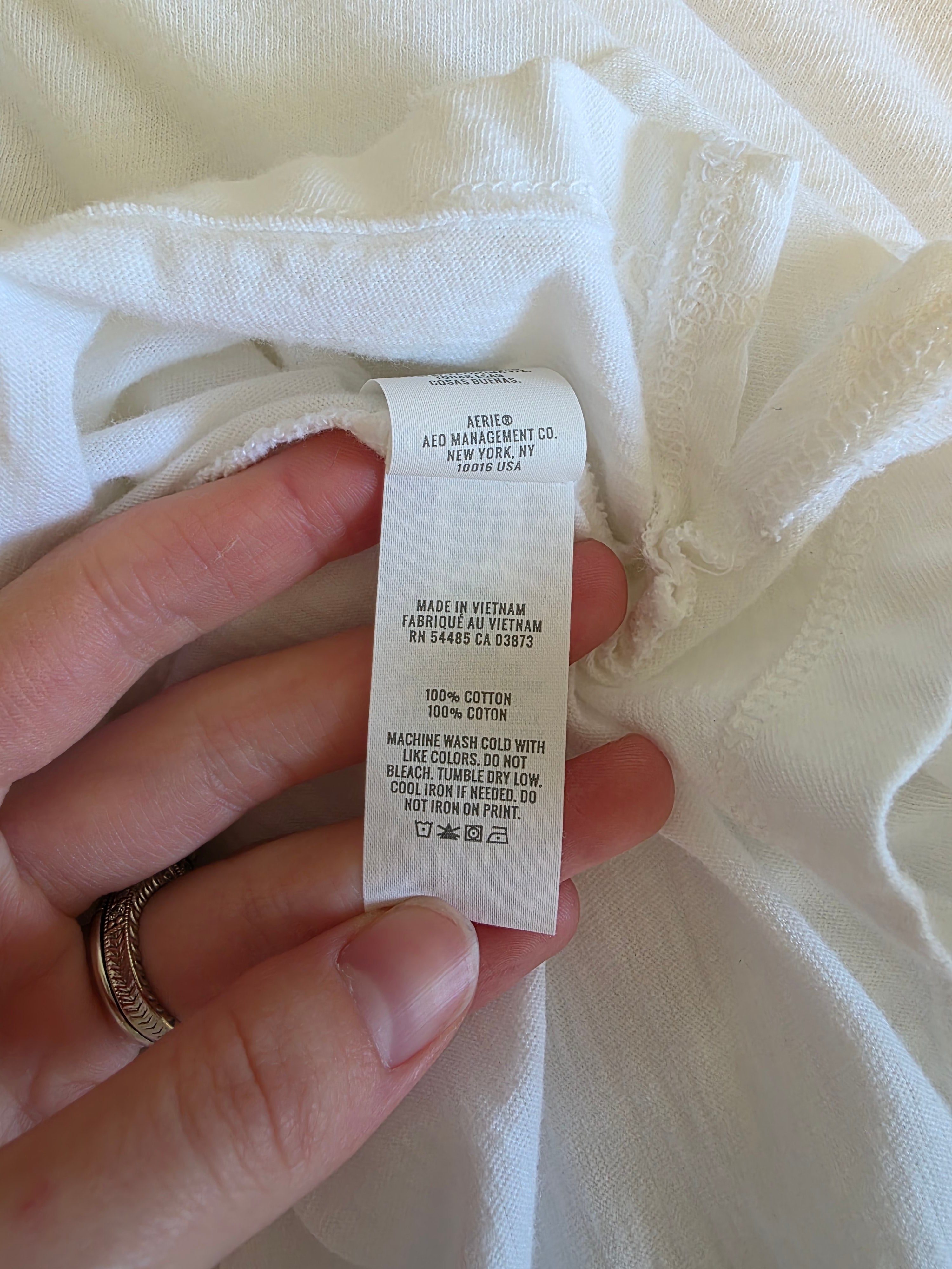 Aerie White Relaxed Cotton Tee (L)