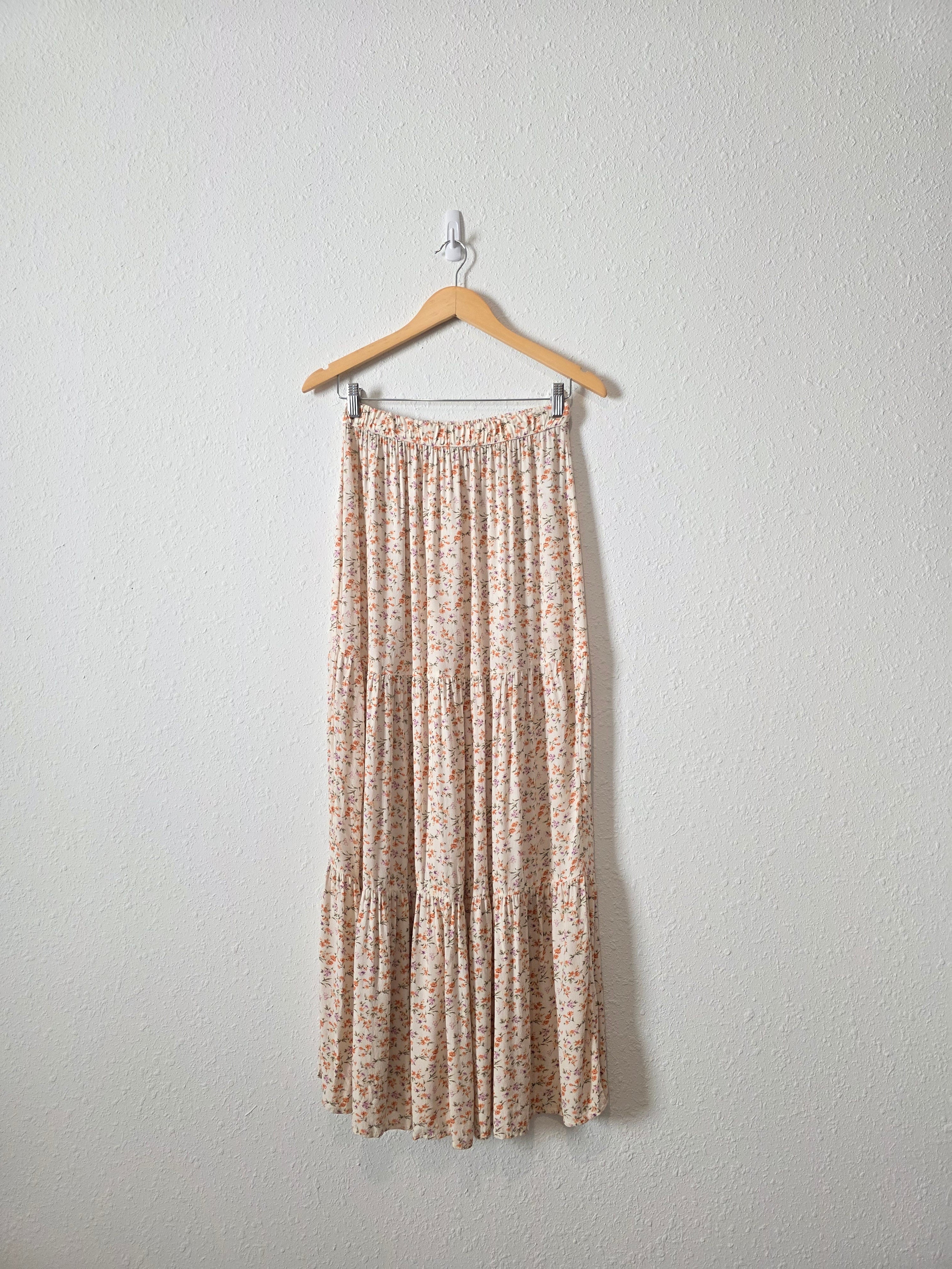 Dainty Floral Maxi Skirt (S)
