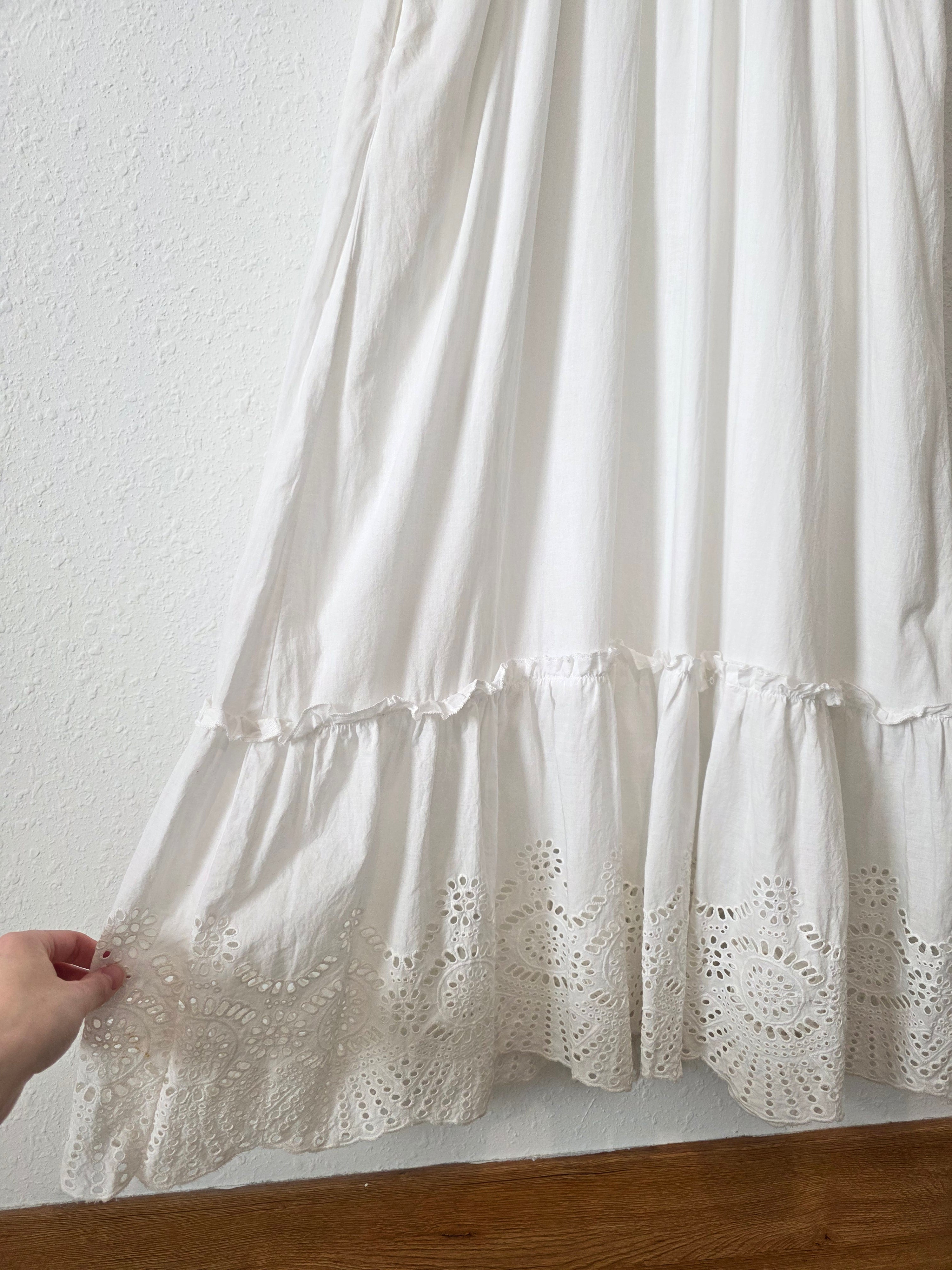 White Eyelet Maxi Dress (L)