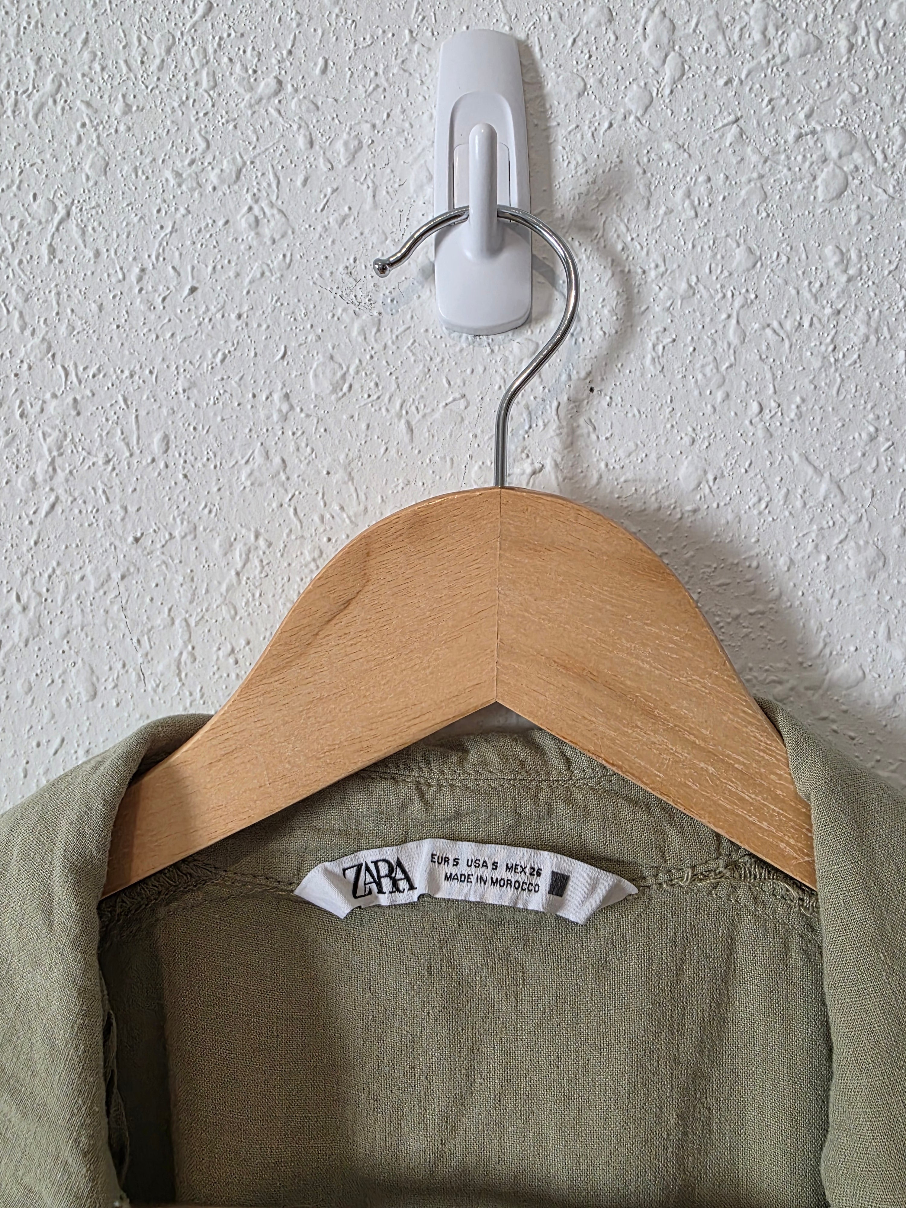 Zara Sage Linen Blend Romper (S)