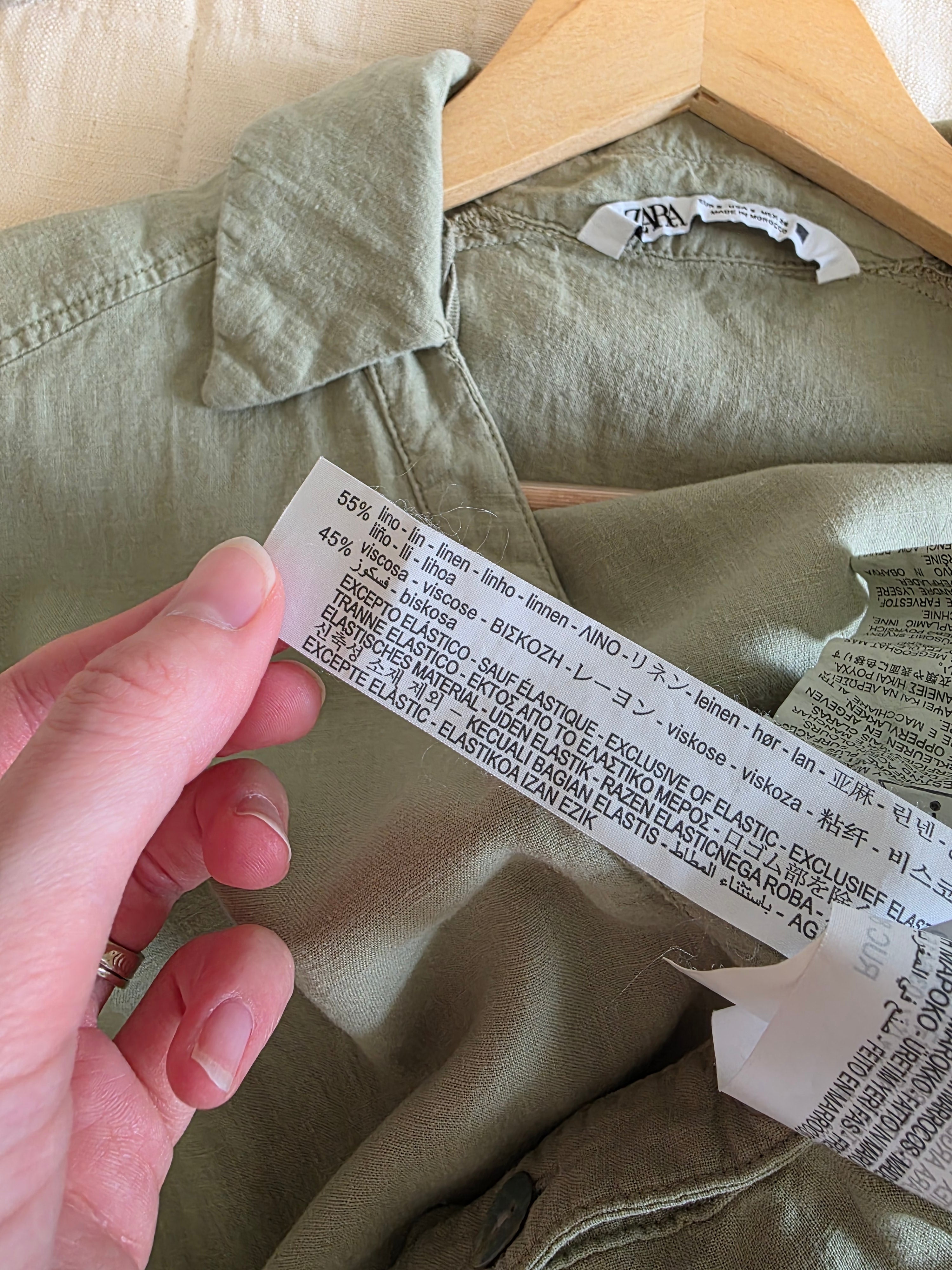 Zara Sage Linen Blend Romper (S)