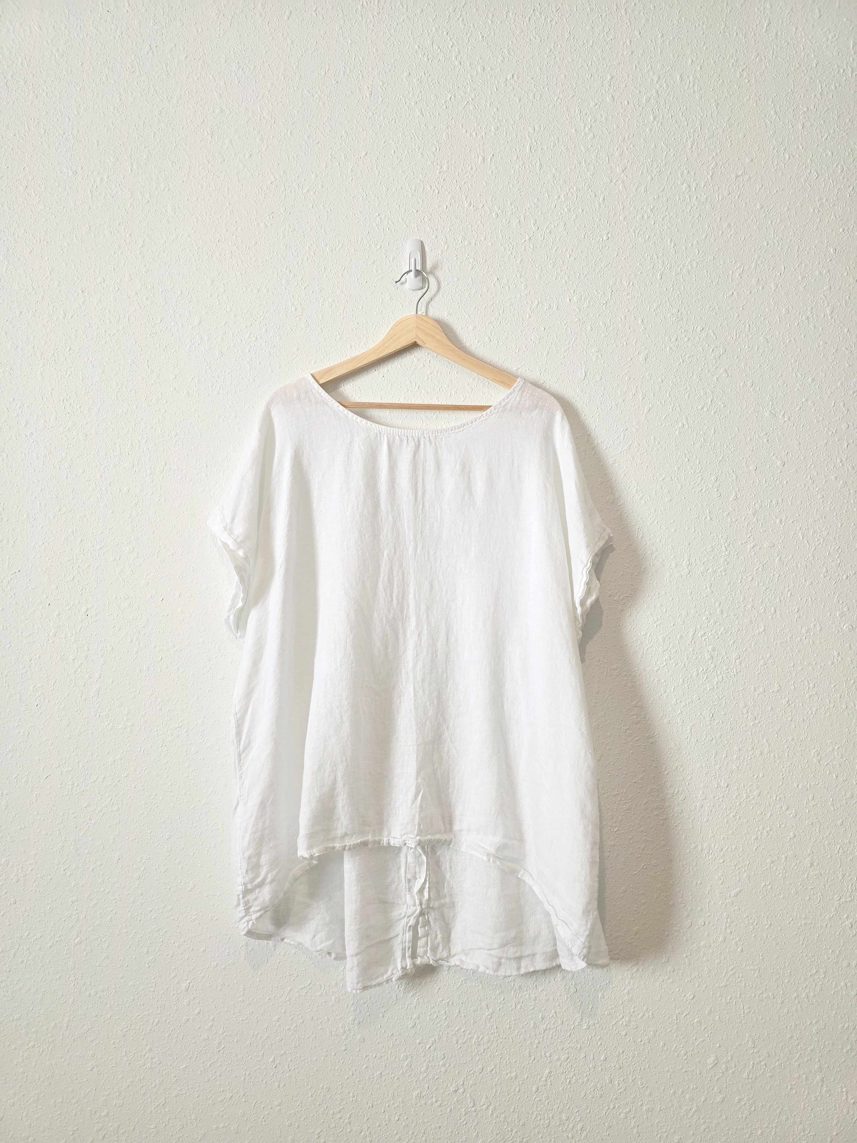 White Linen Relaxed Tee (2X)