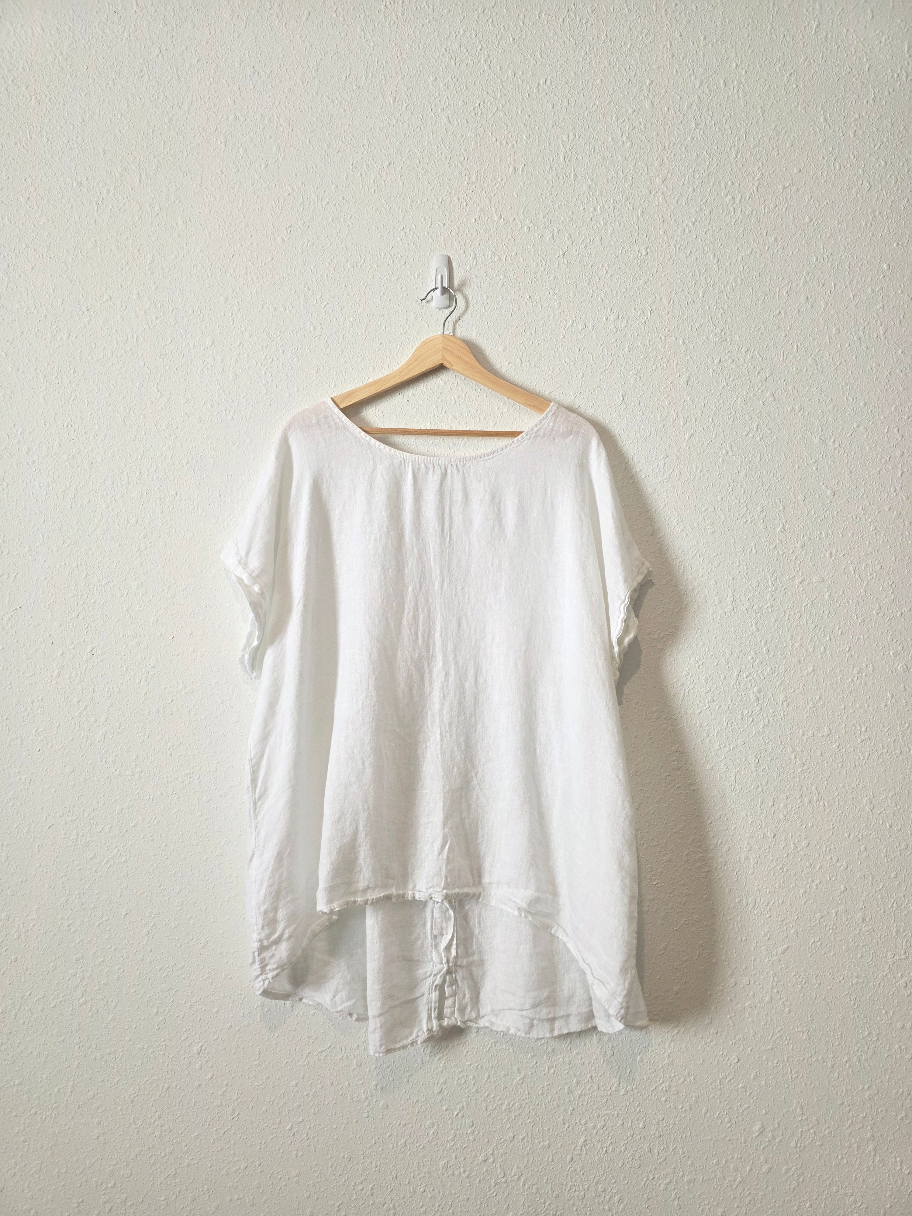White Linen Relaxed Tee (2X)