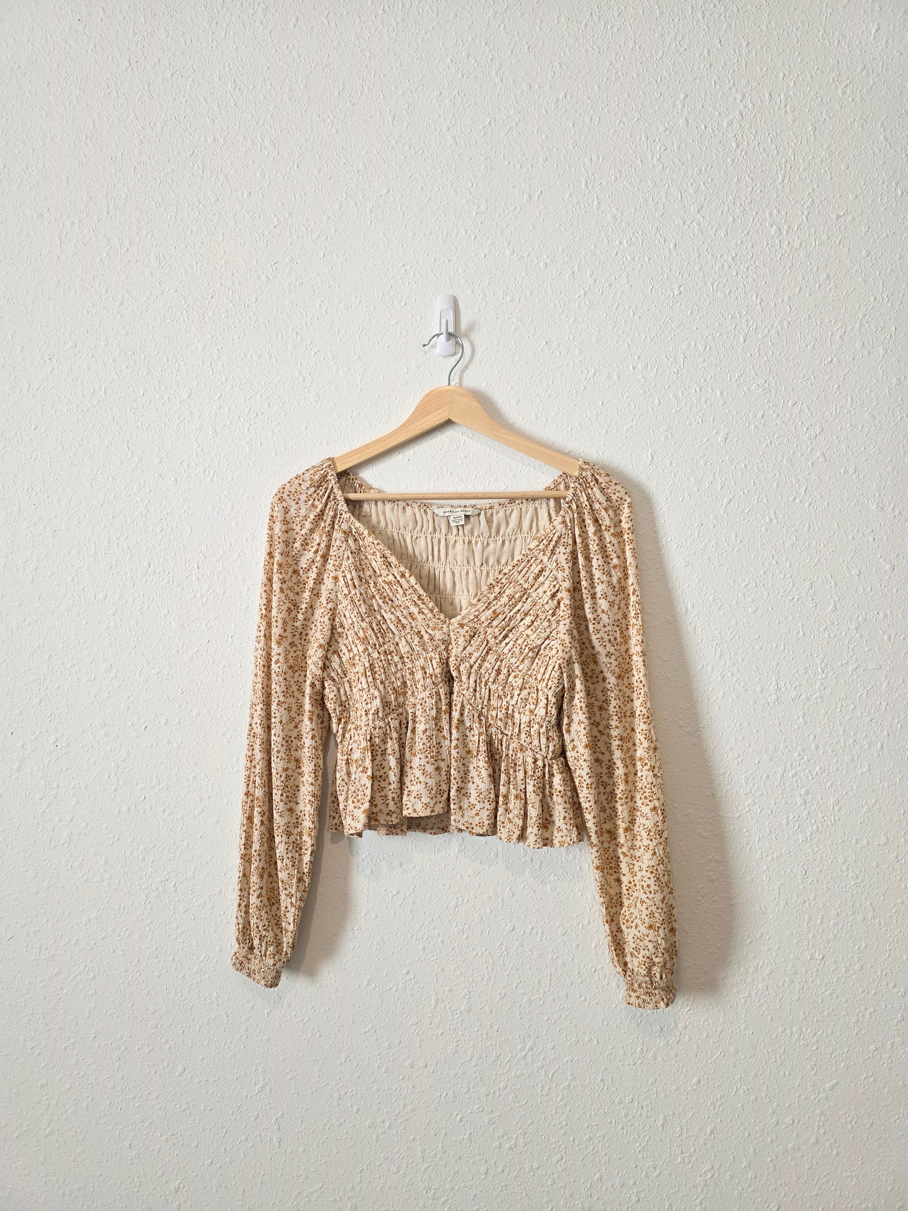 Dainty Floral Smocked Top (M)