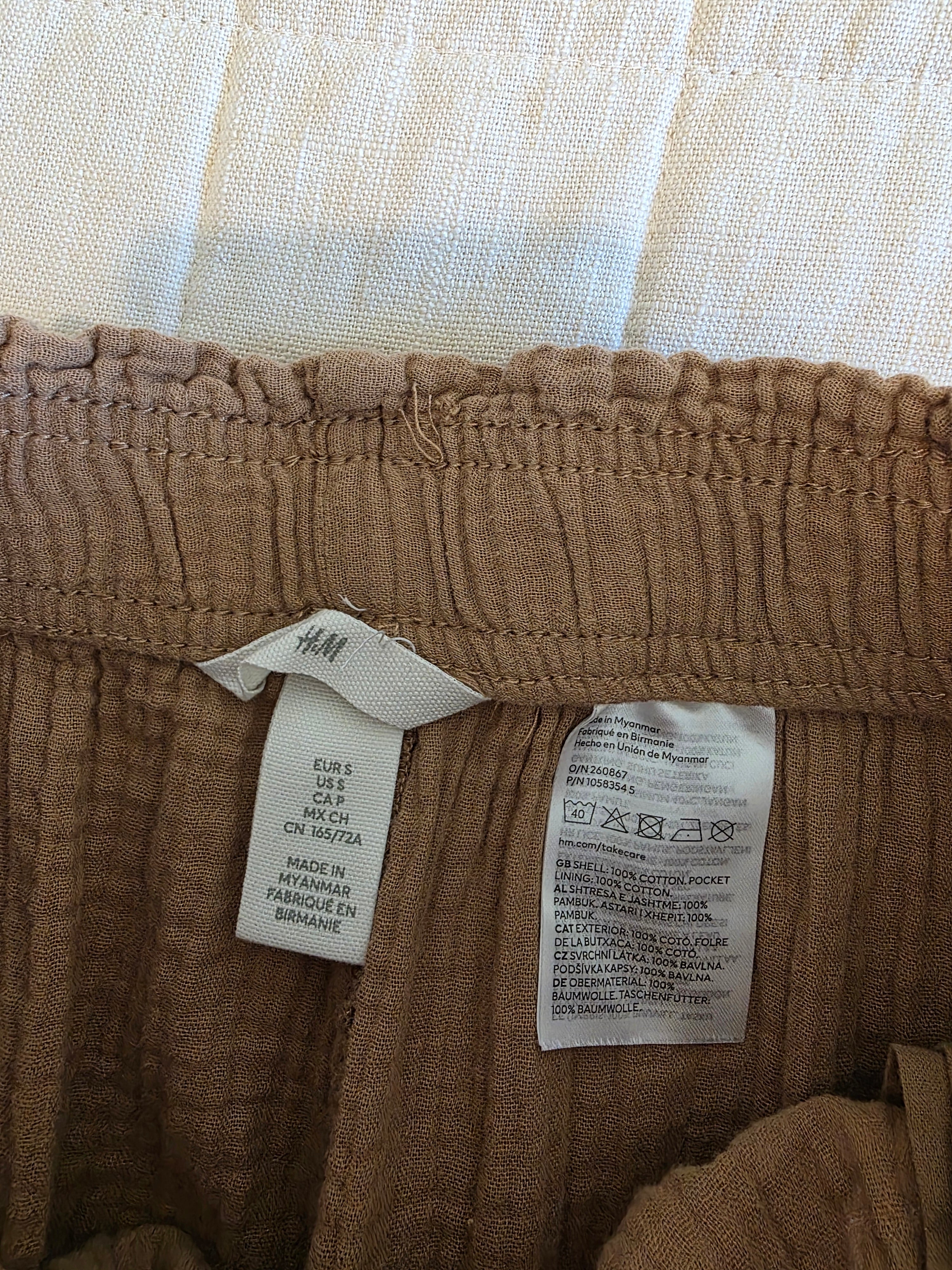 Cotton Gauze Straight Pants (S)
