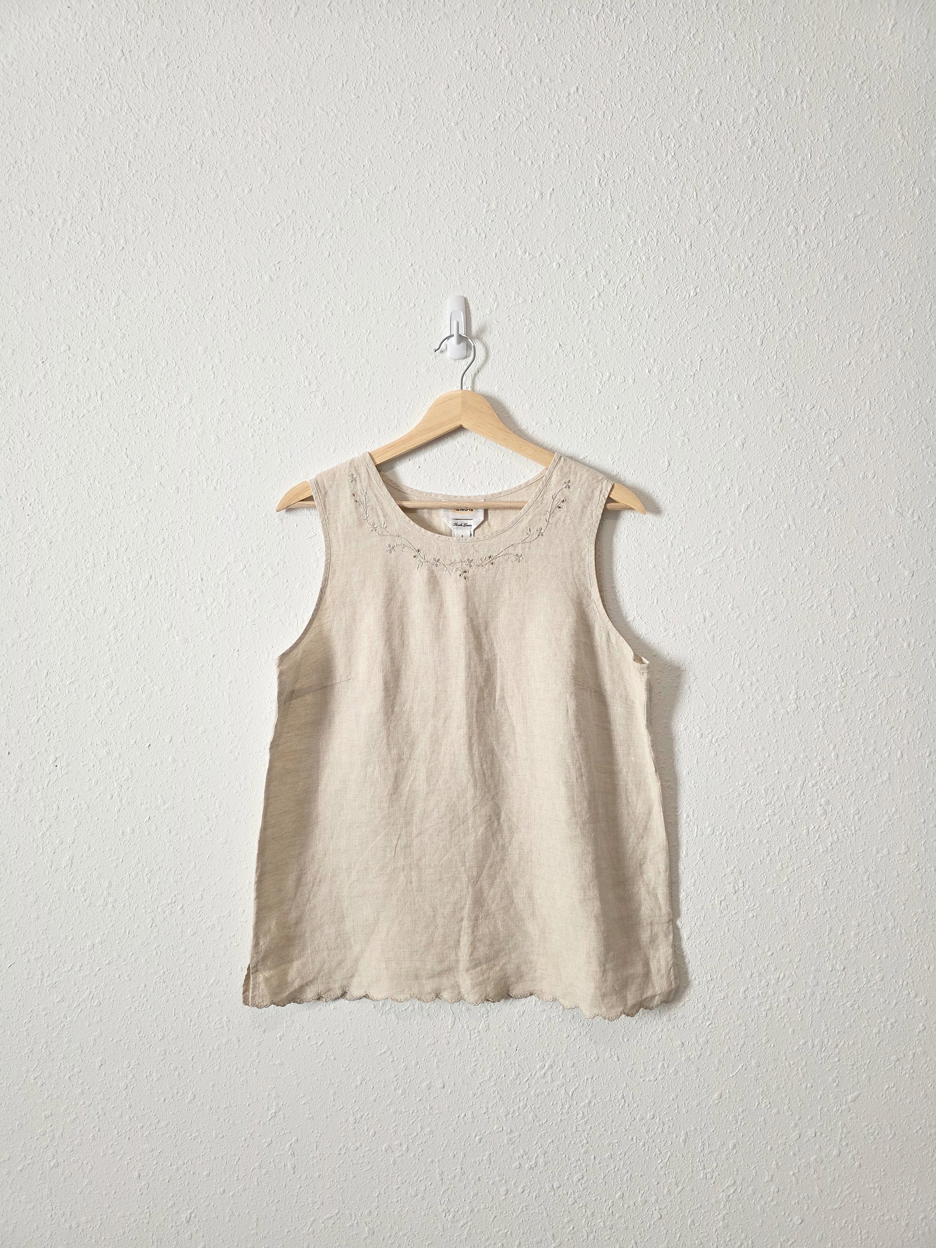 Vintage Floral Linen Tank (S)