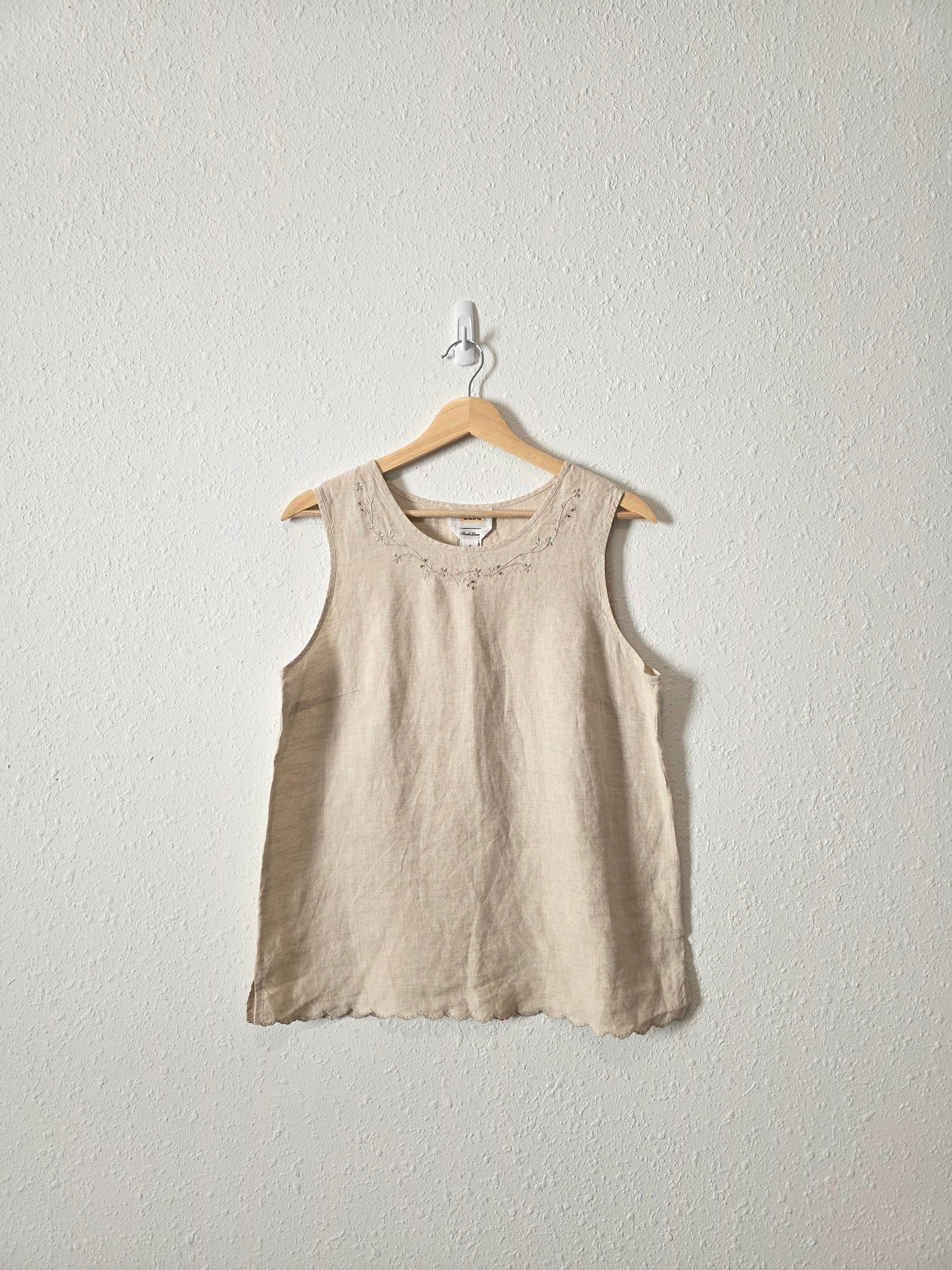 Vintage Floral Linen Tank (S)
