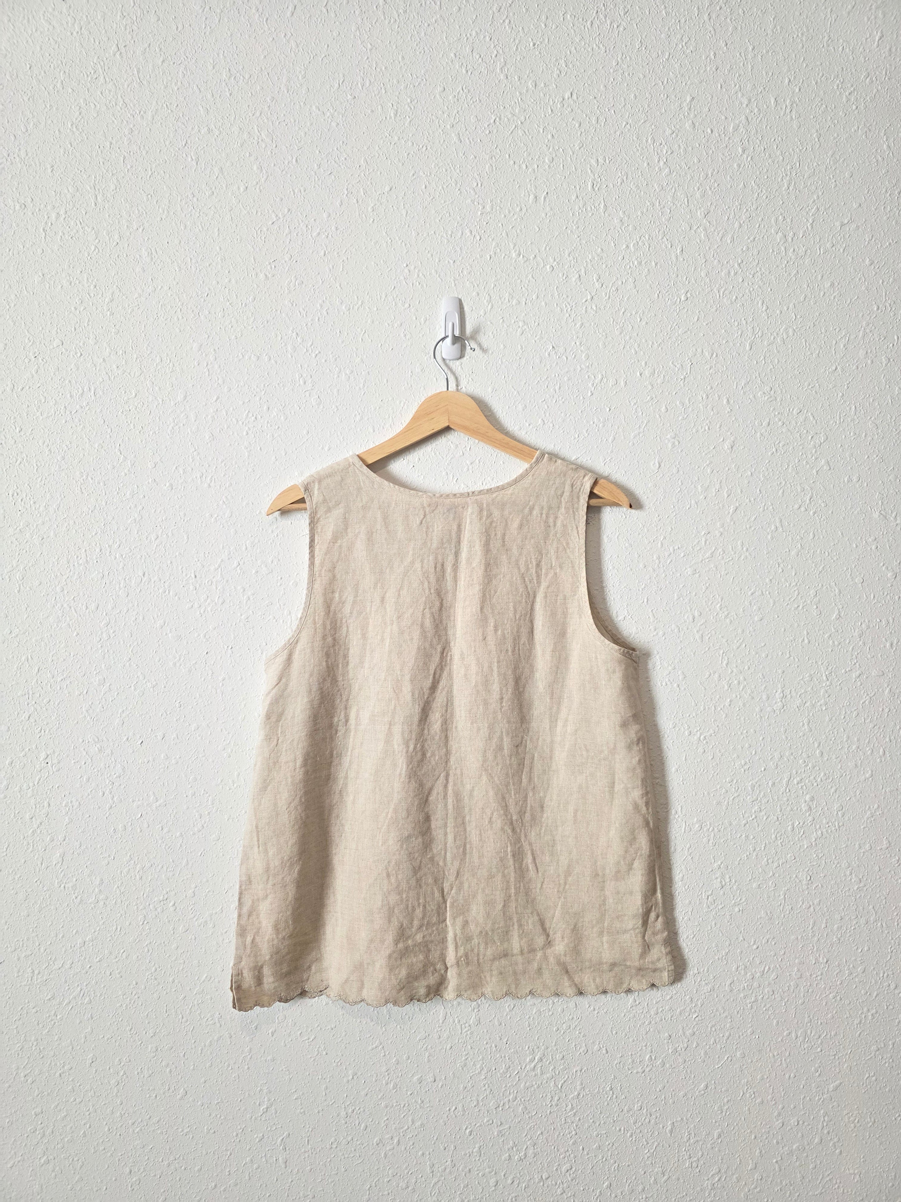 Vintage Floral Linen Tank (S)