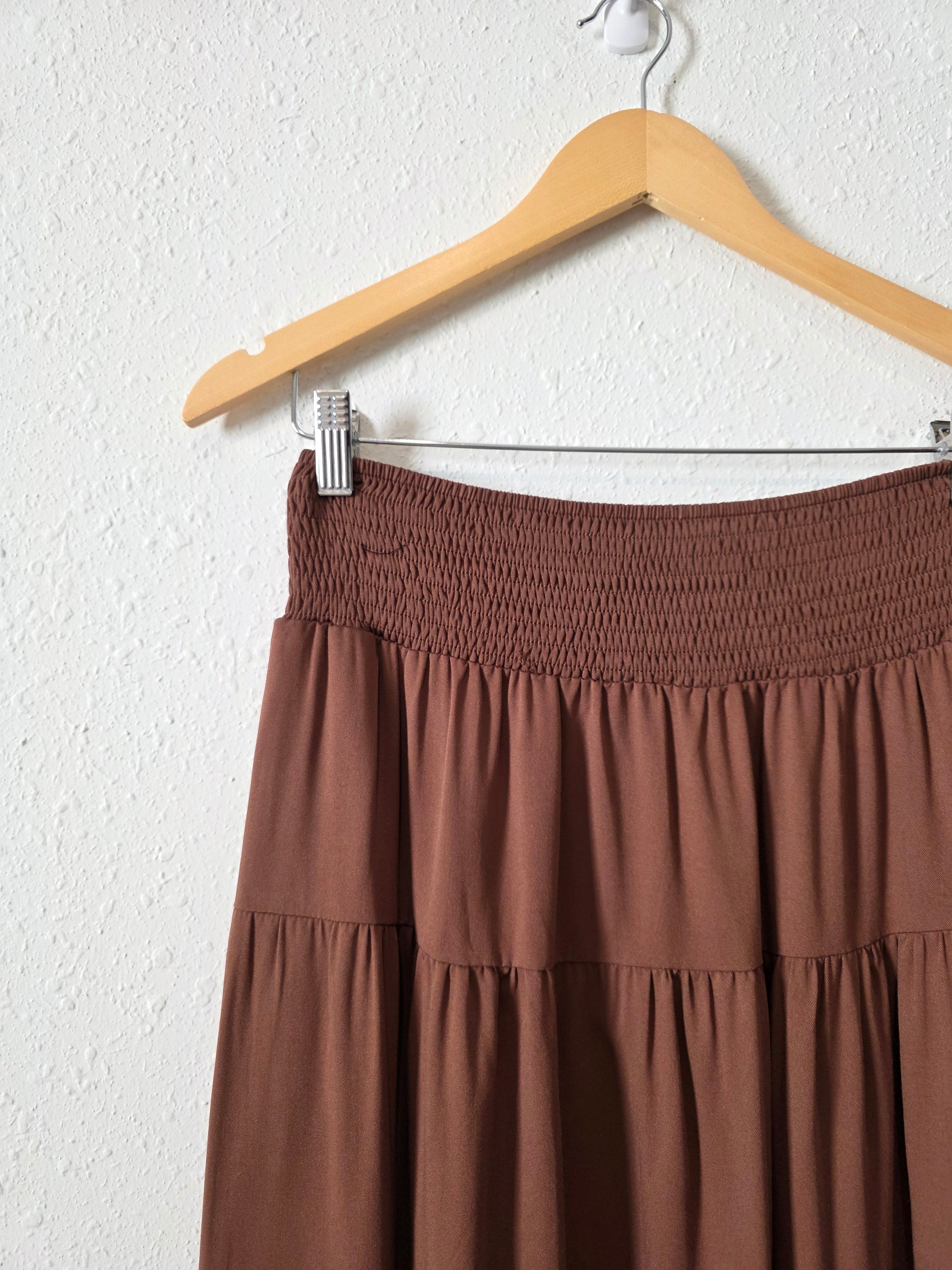 NEW Brown Tiered Midi Skirt (M)