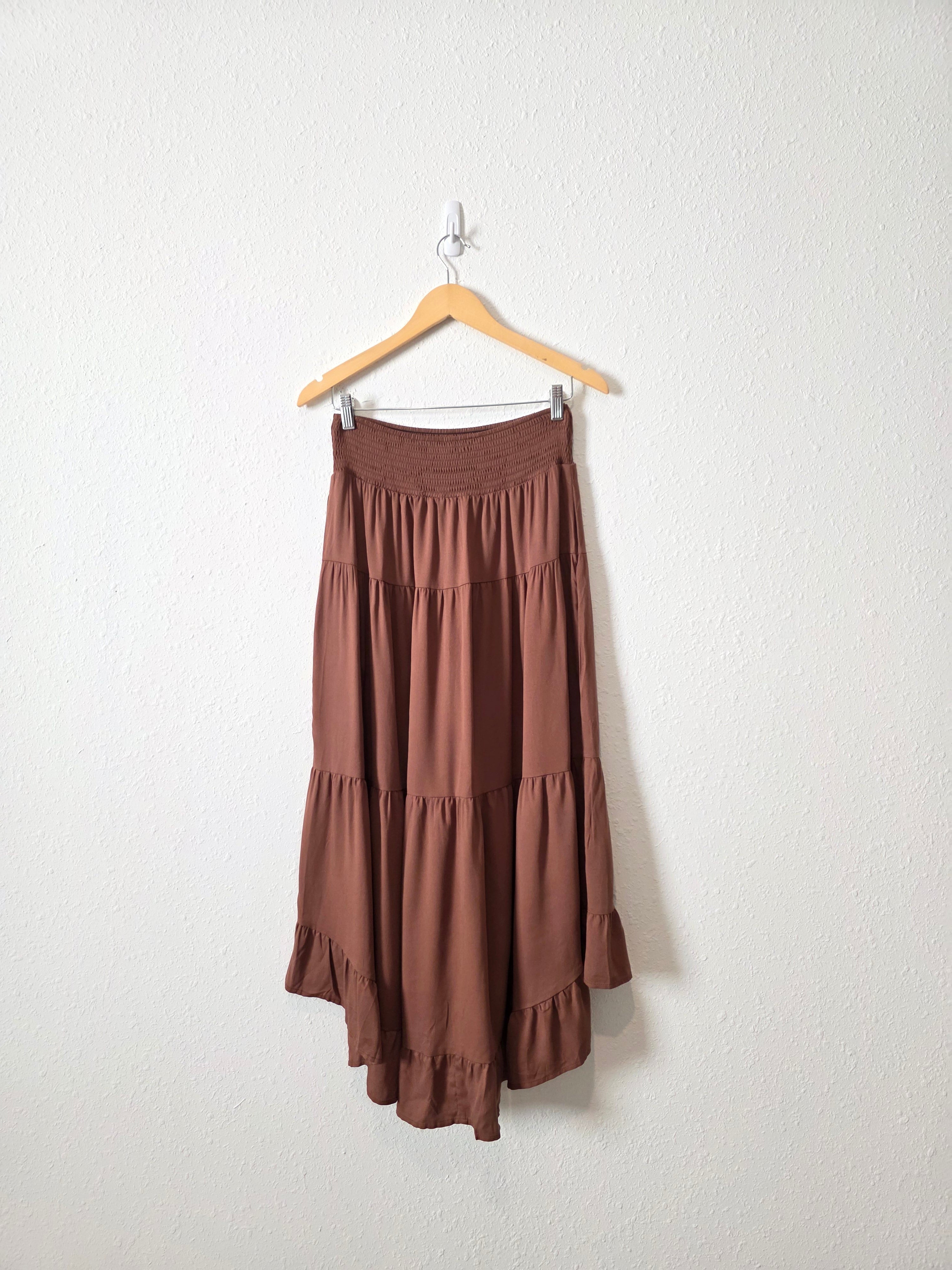 NEW Brown Tiered Midi Skirt (M)
