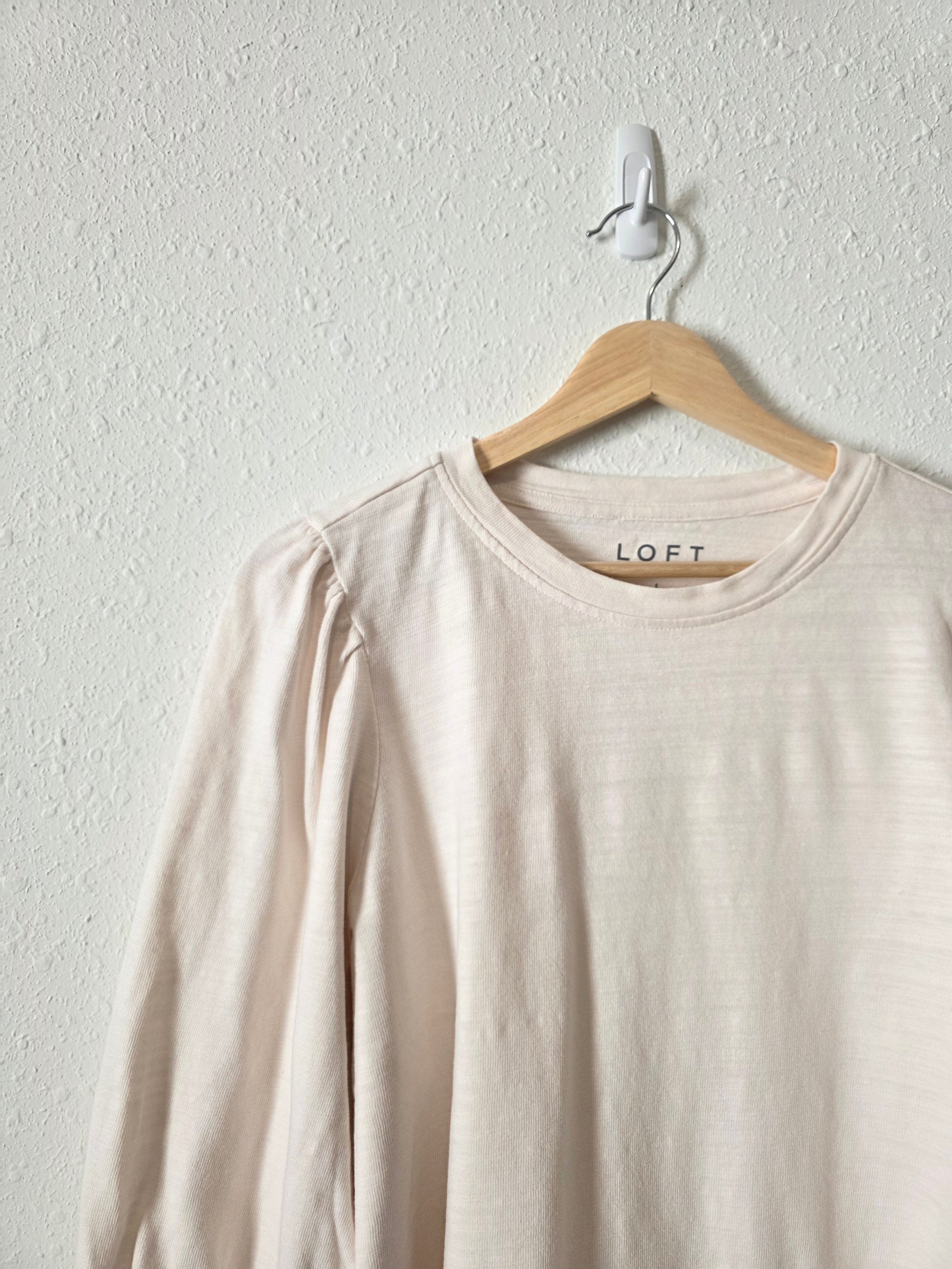 Loft Puff Sleeve Cotton Top (L)