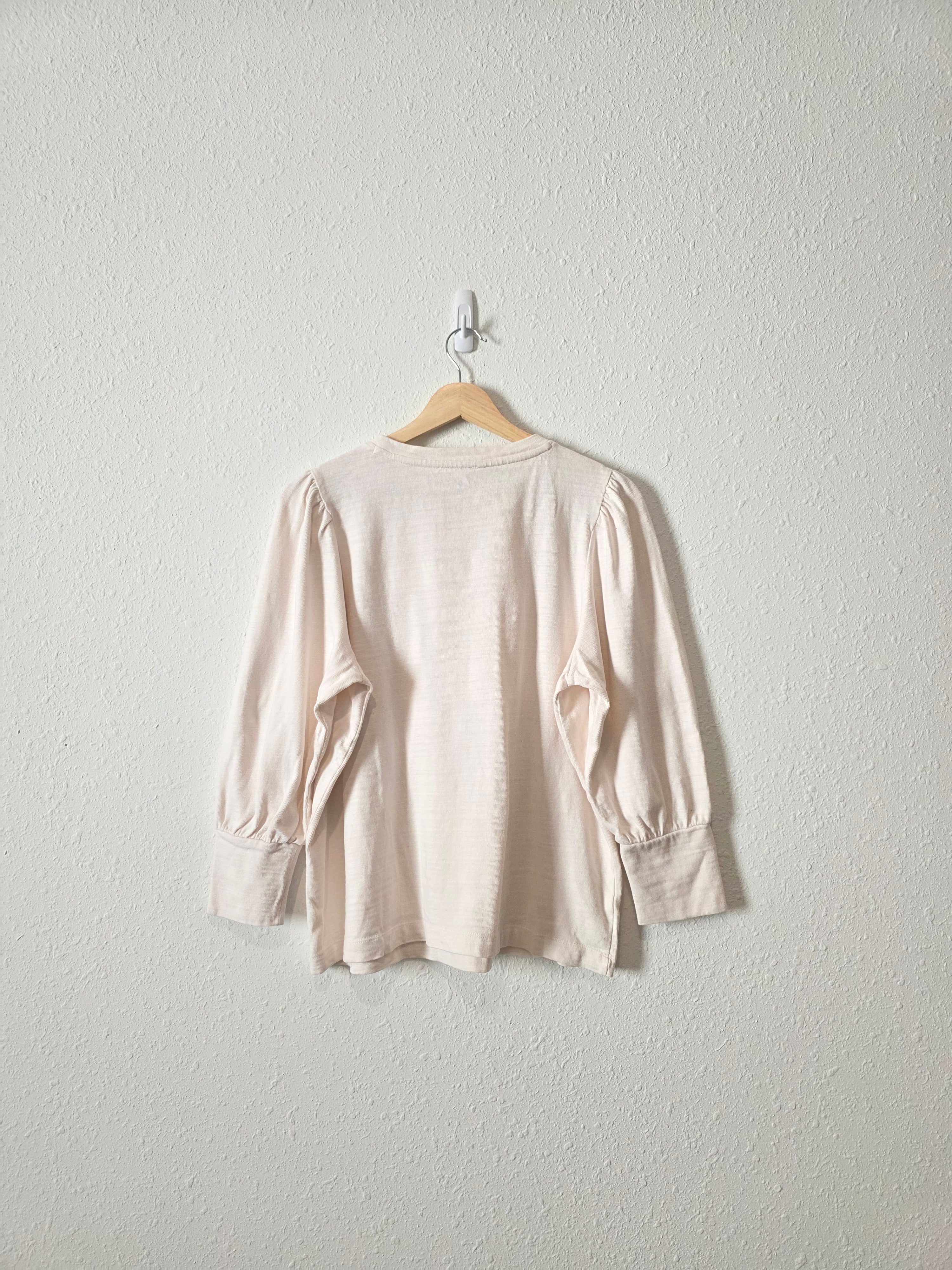 Loft Puff Sleeve Cotton Top (L)