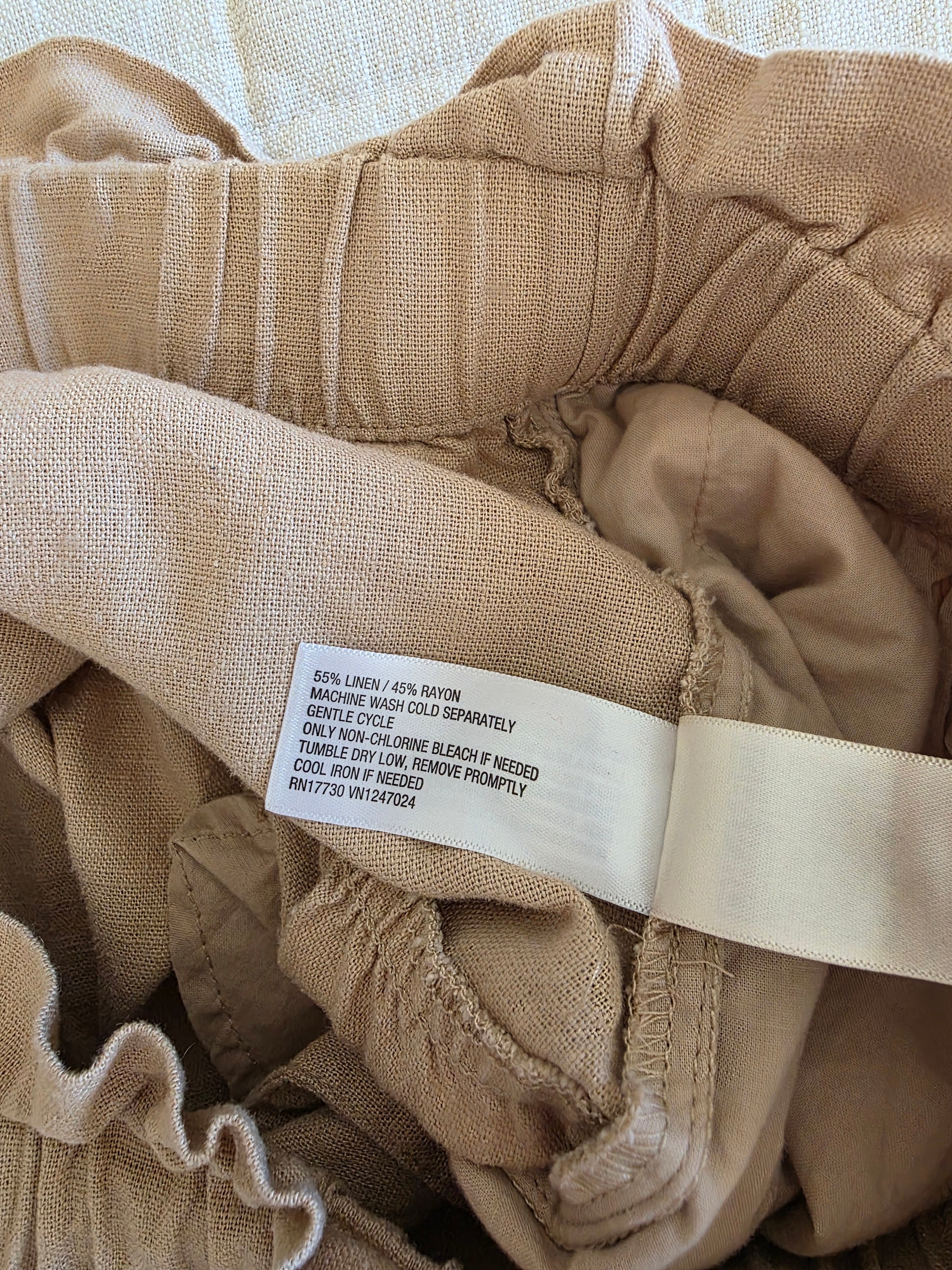 Linen Blend Midi Skirt (L)