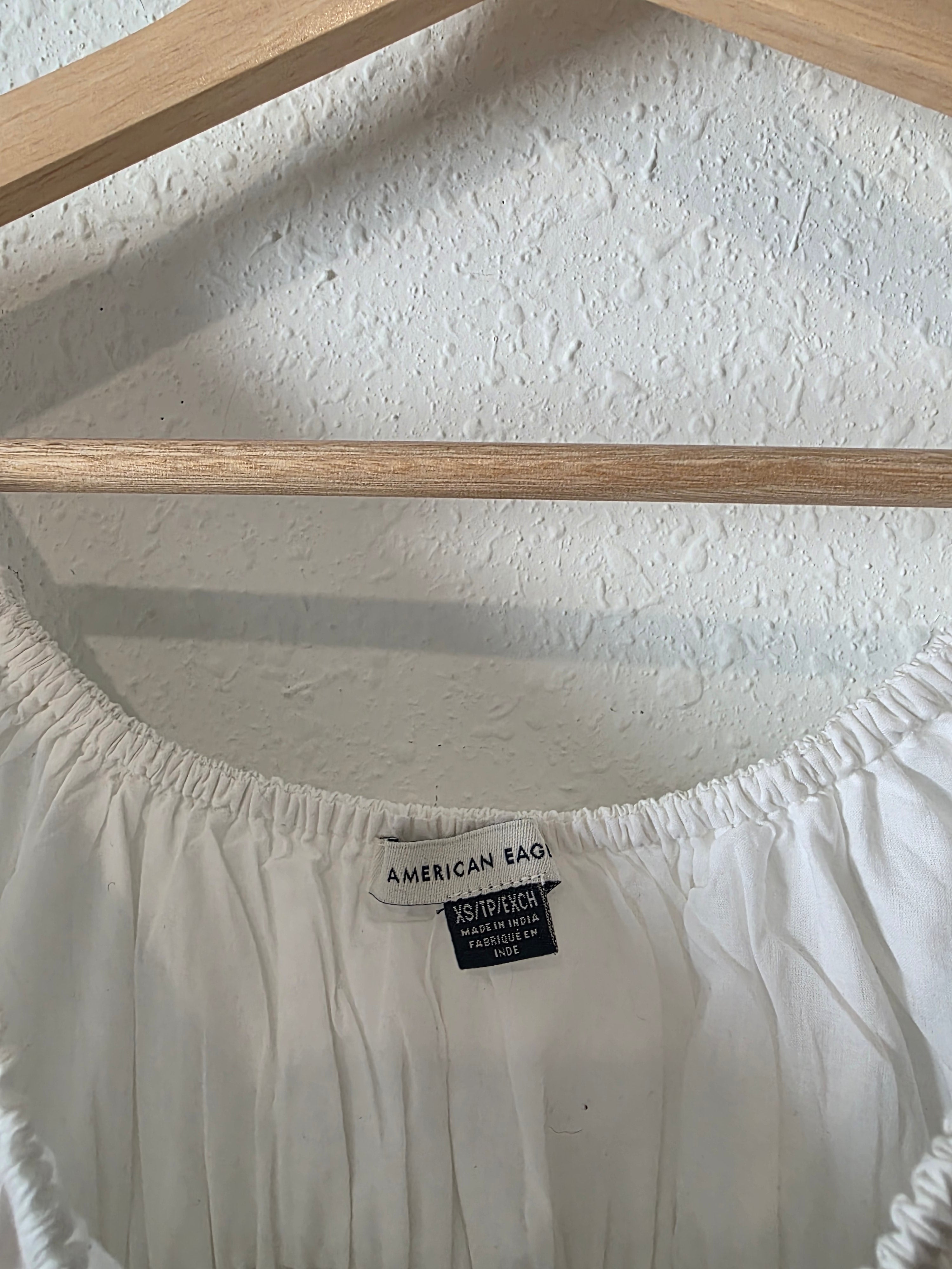 White Smocked Cotton Top (XS)
