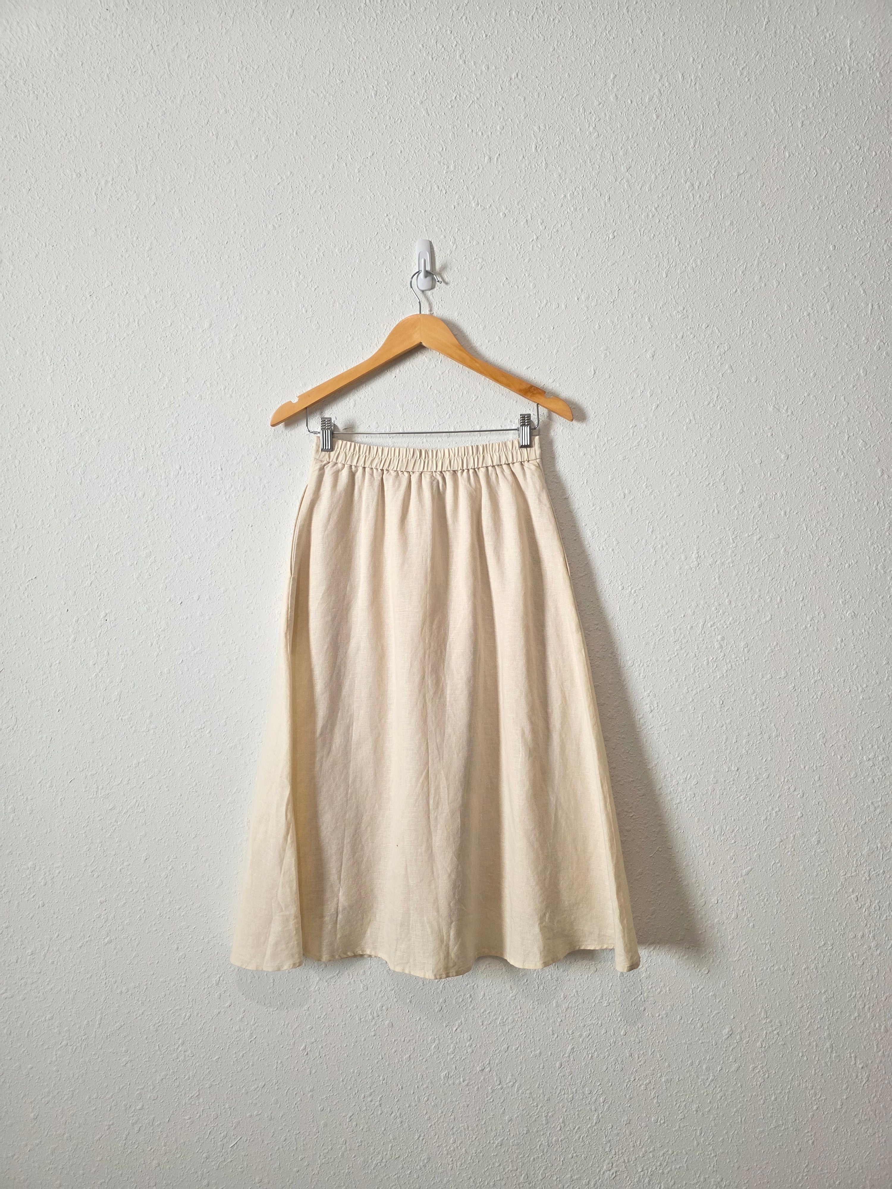 Grae Cove Cotton Linen Midi Skirt (S)
