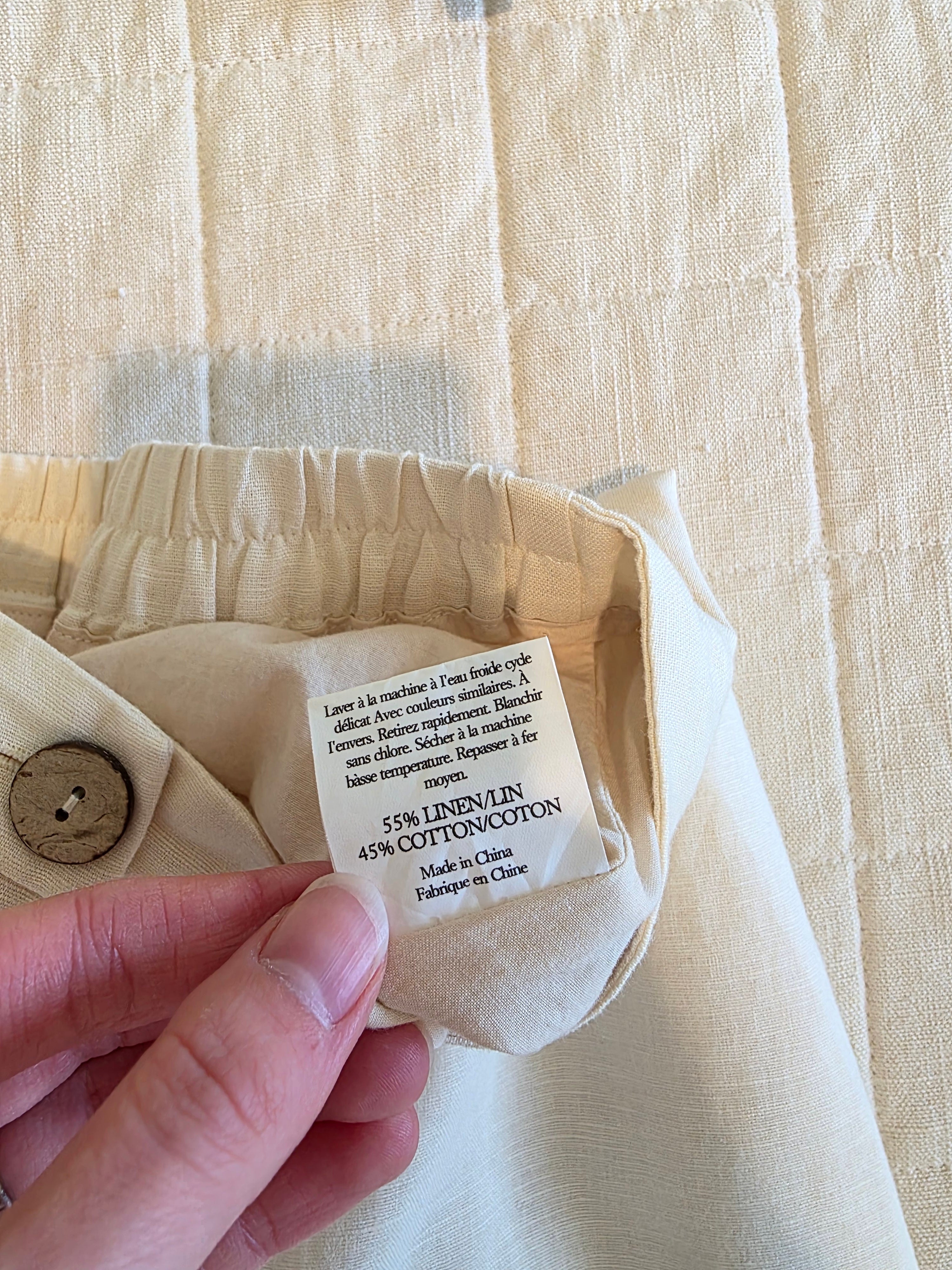 Grae Cove Cotton Linen Midi Skirt (S)