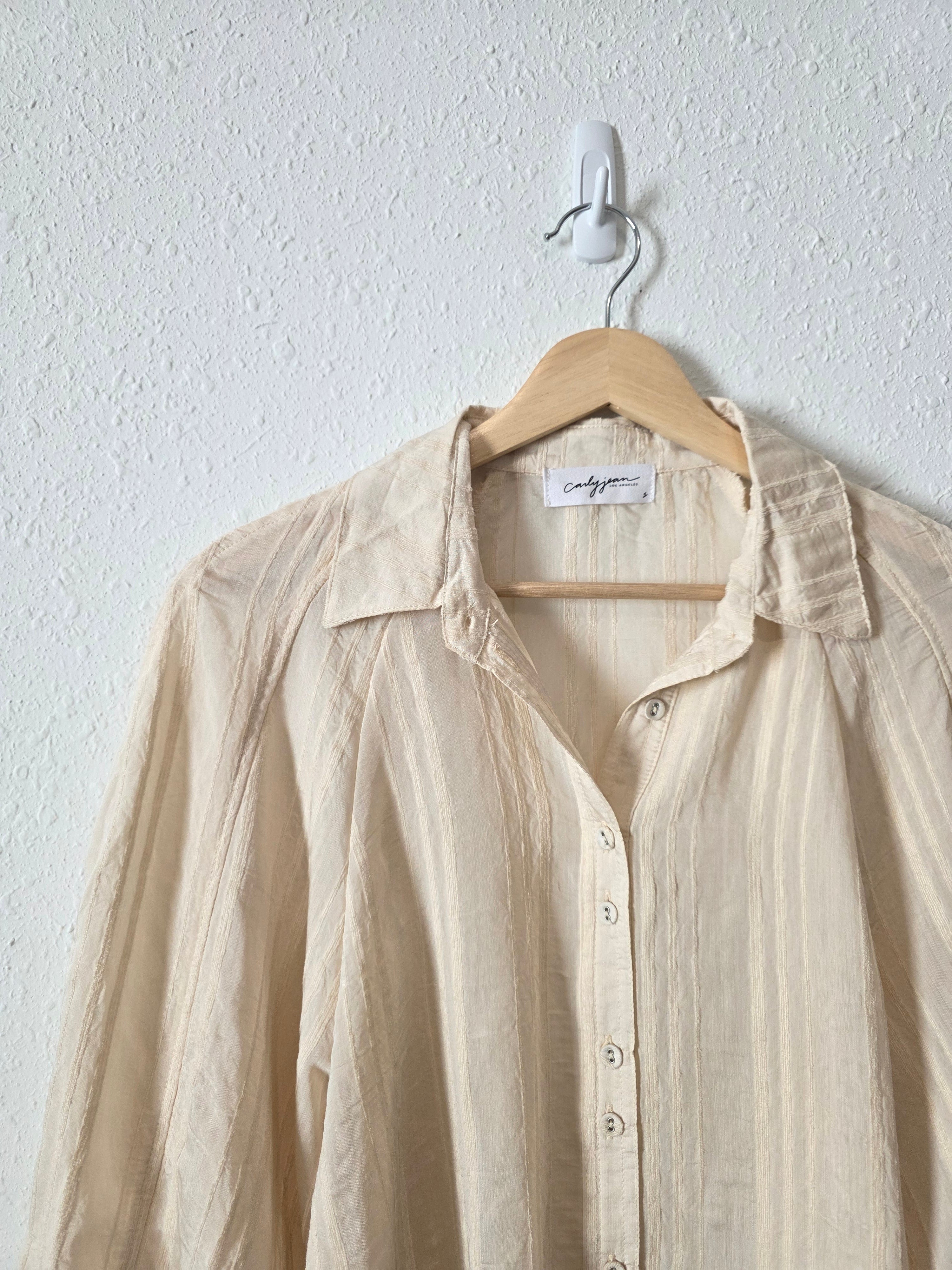 Carly Jean Puff Sleeve Button Up (S)