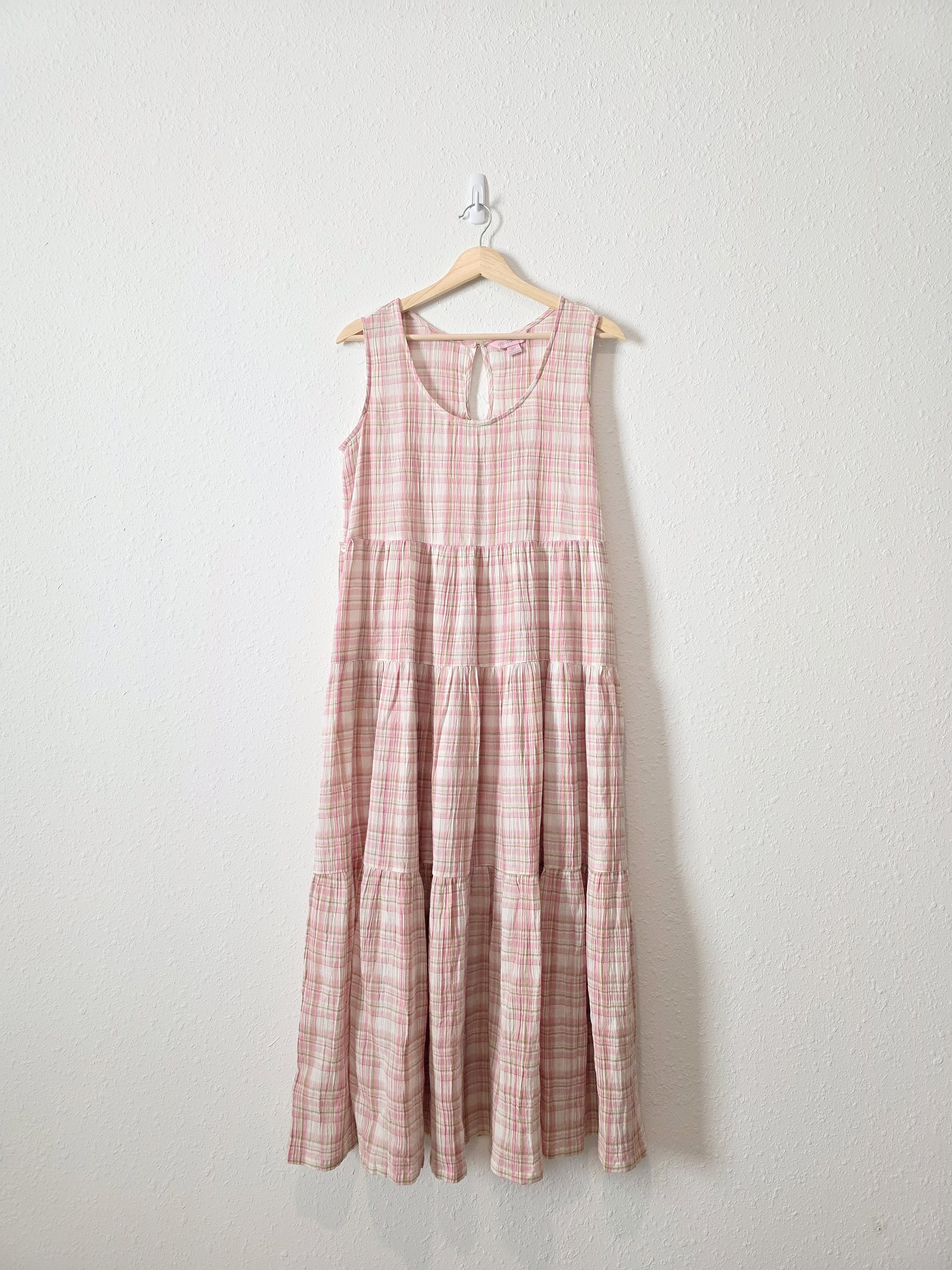 Plaid Cotton Midi Dress (XXS-S)