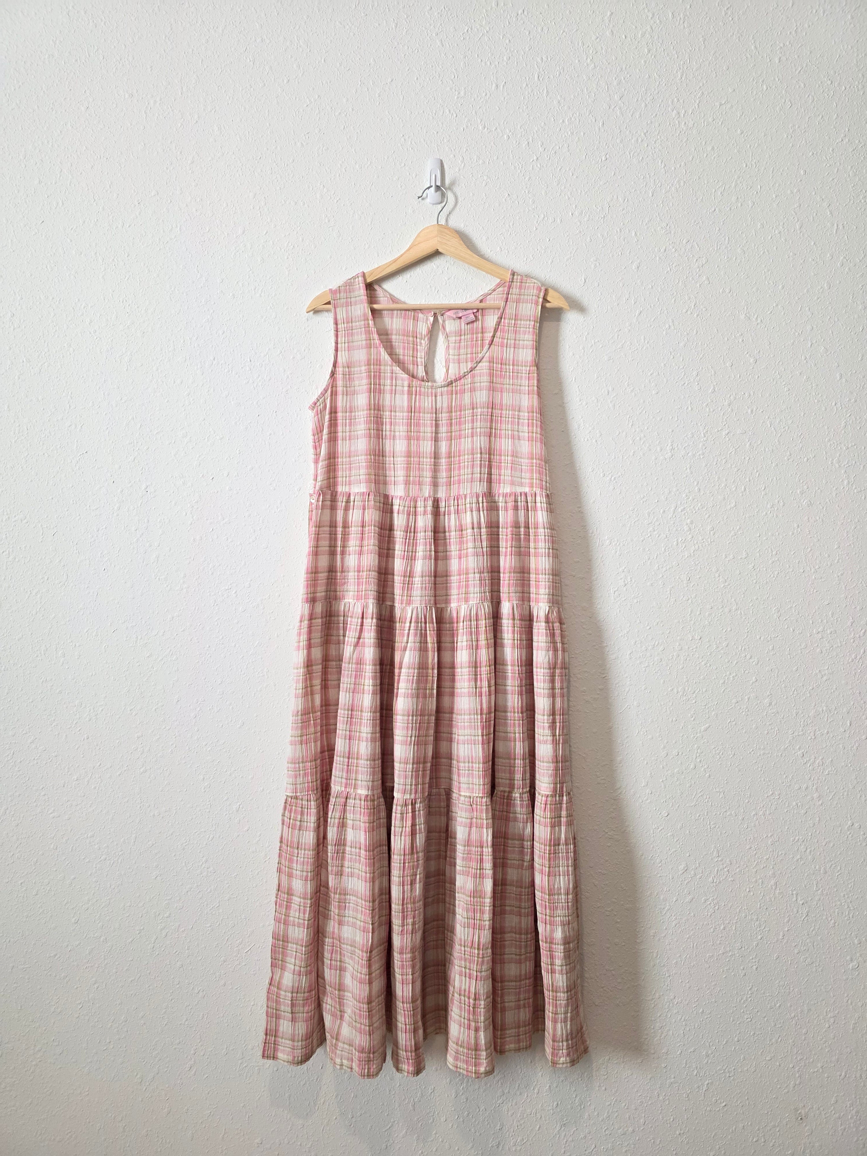 Plaid Cotton Midi Dress (XXS-S)