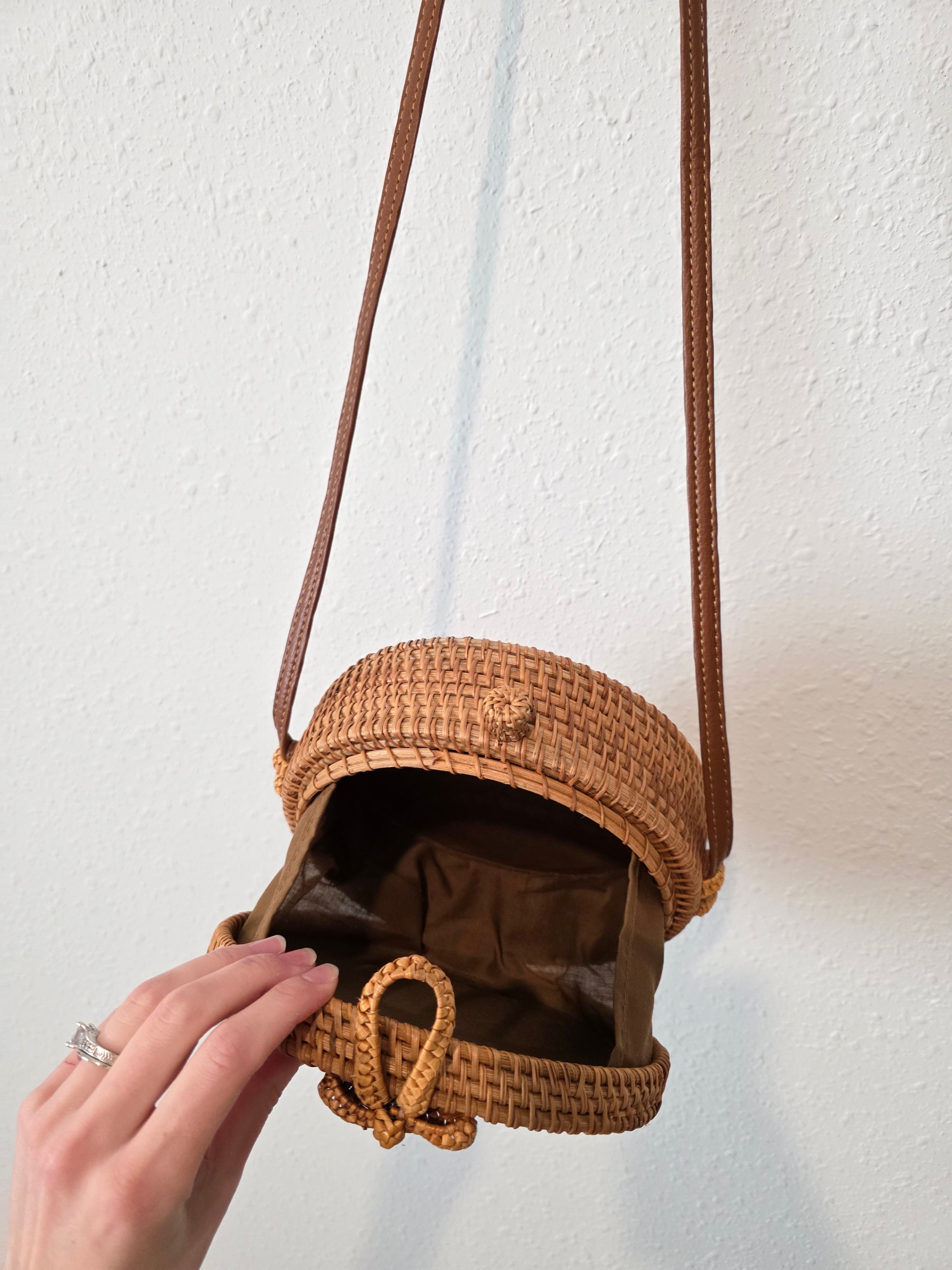 Small Rattan Crossbody Purse