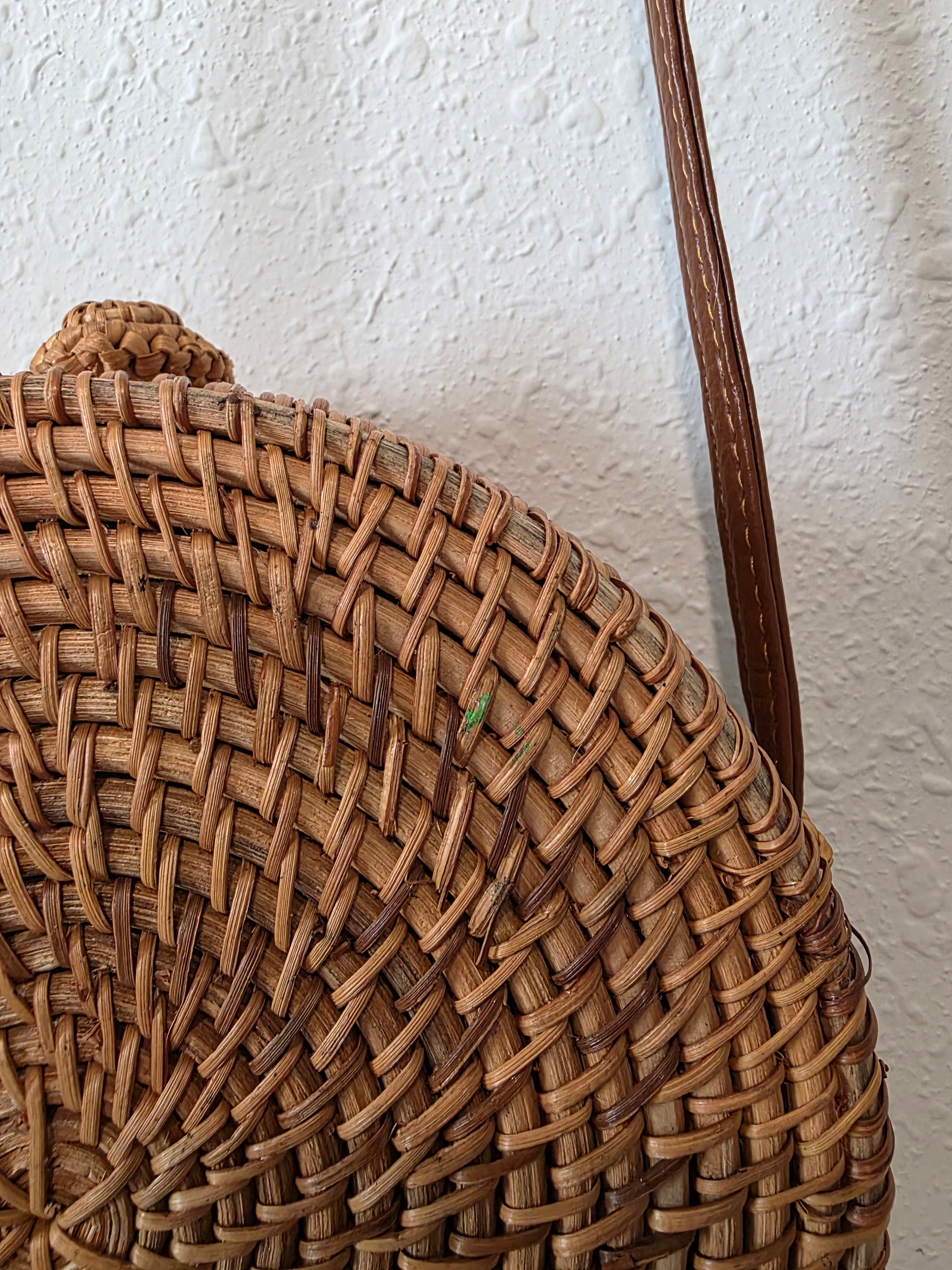 Small Rattan Crossbody Purse