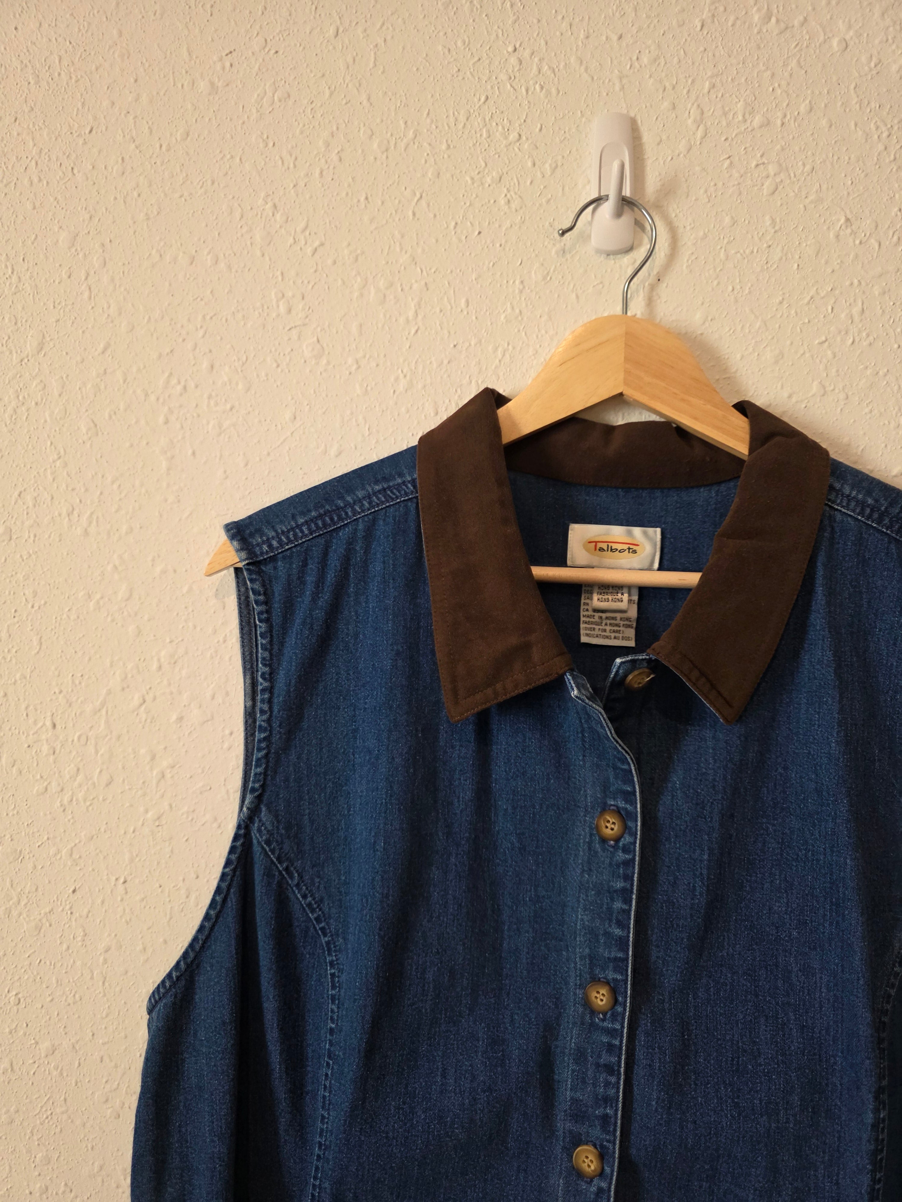 Vintage Denim Button Up Vest (XL)