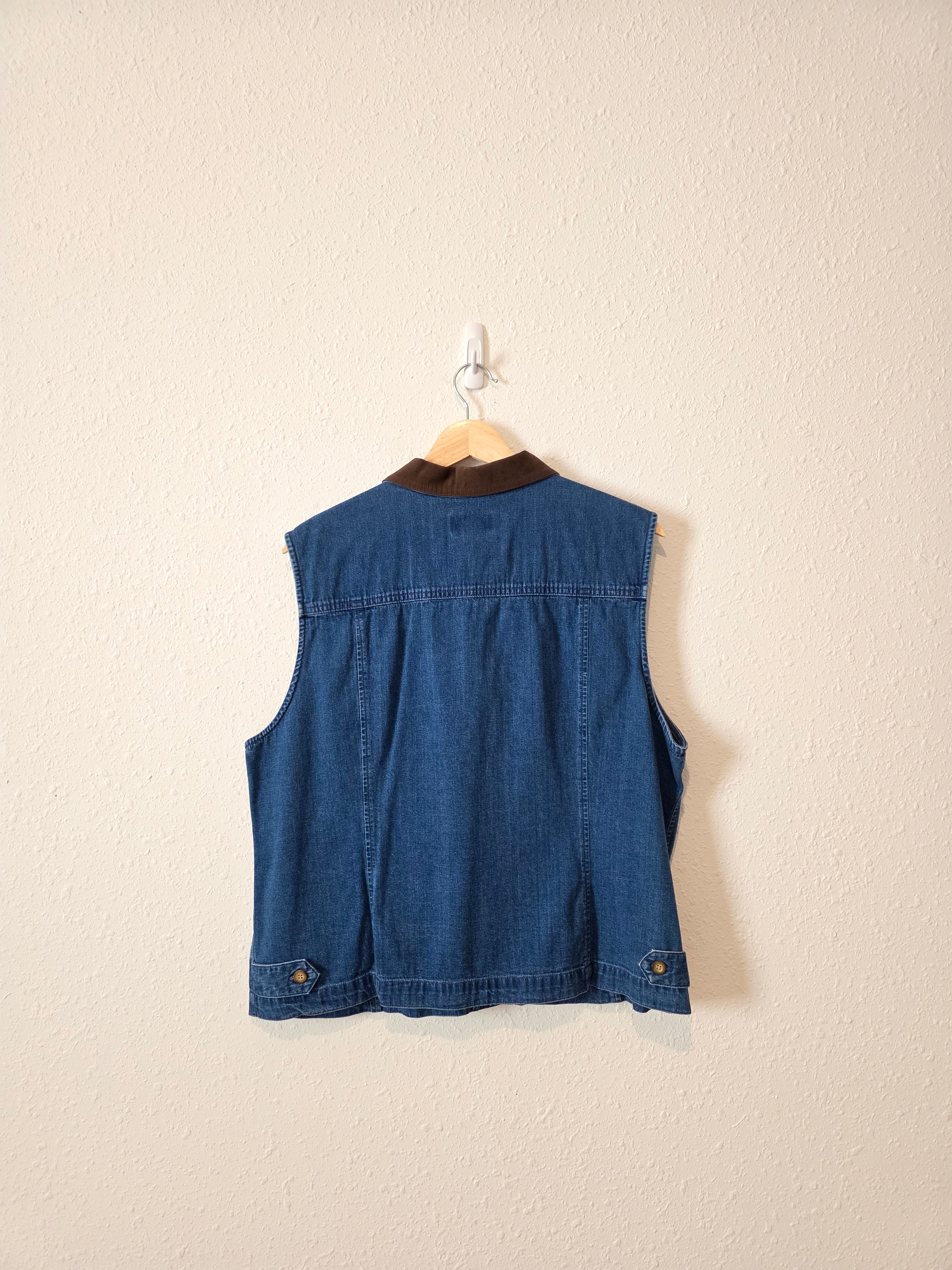 Vintage Denim Button Up Vest (XL)