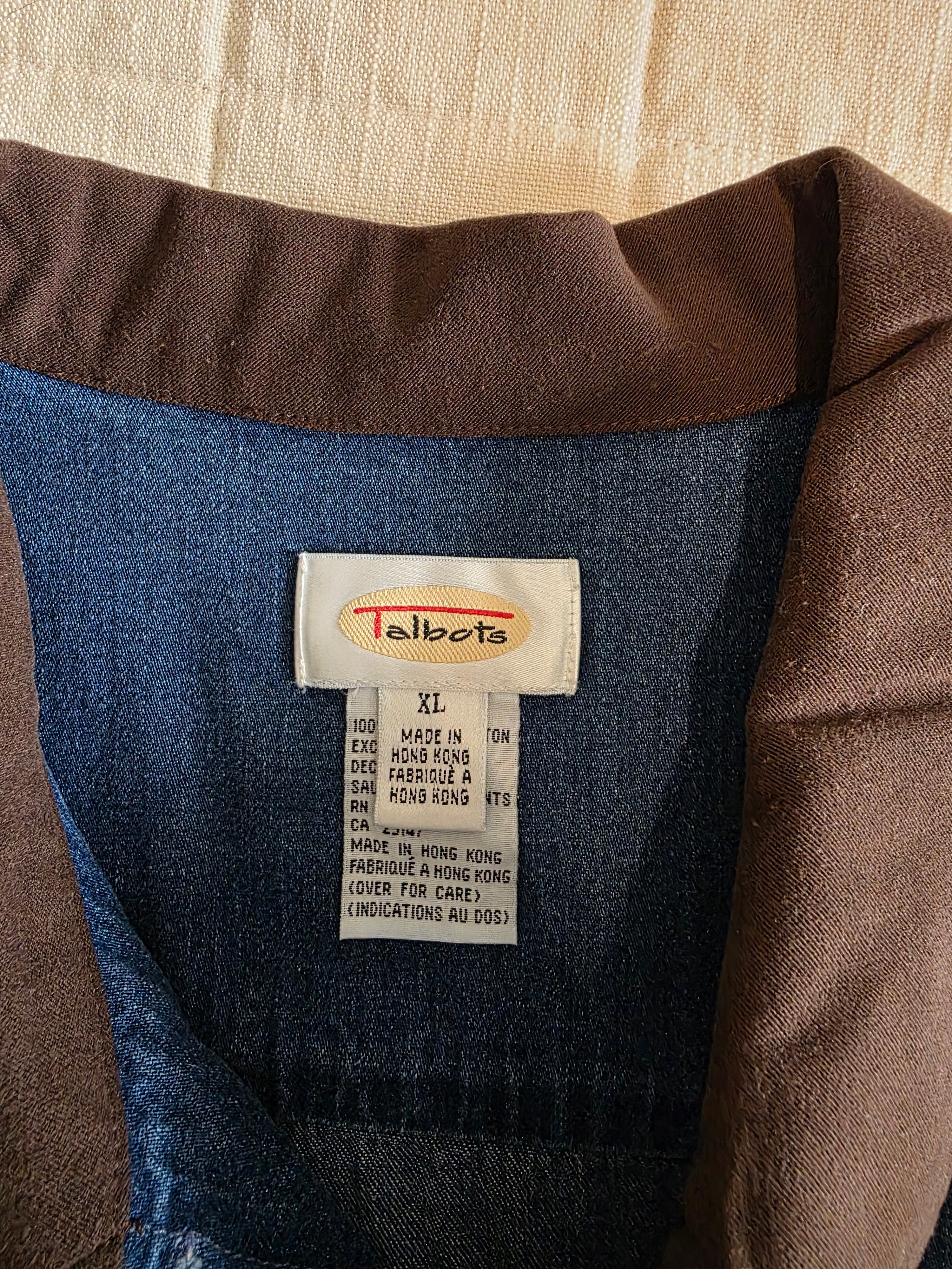 Vintage Denim Button Up Vest (XL)
