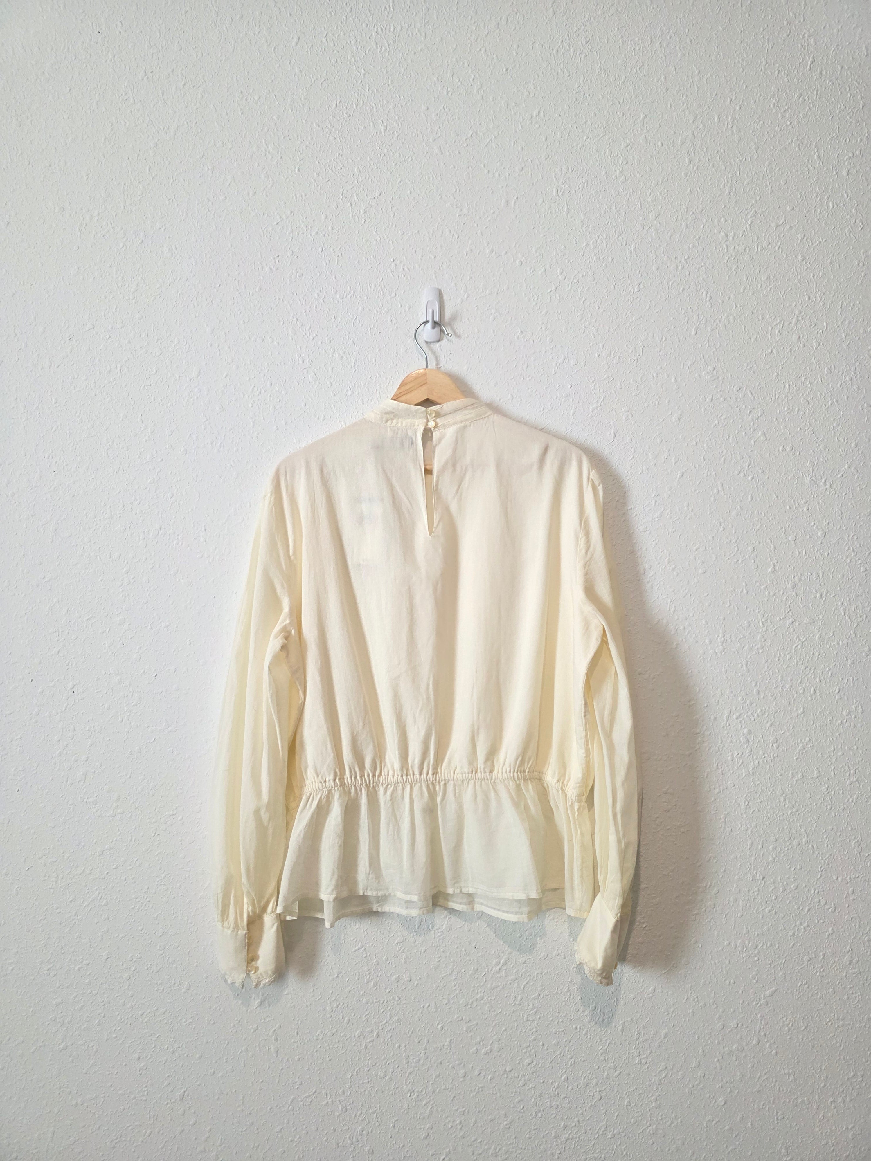 NEW Floral Embroidered Cotton Blouse (XL)