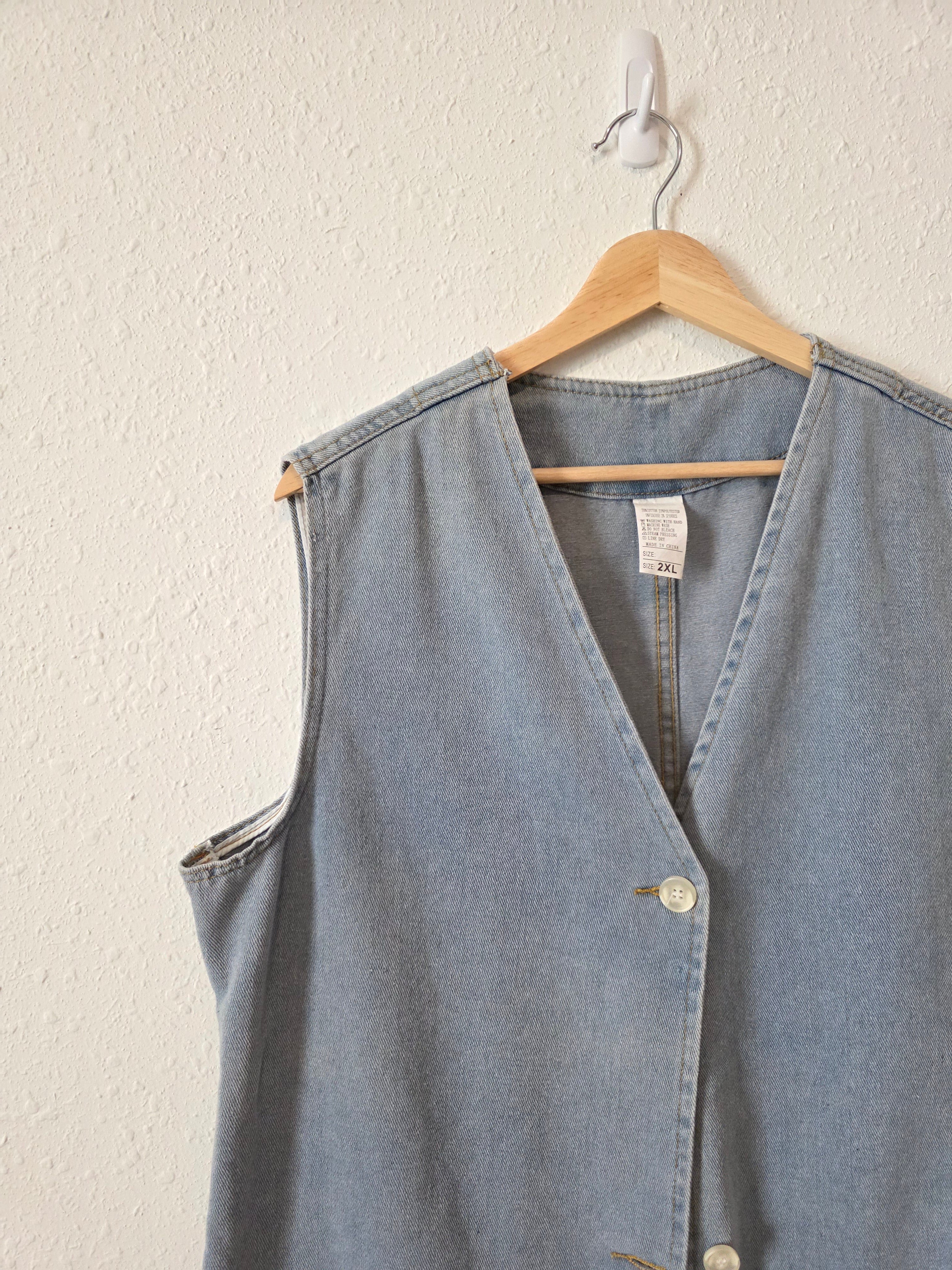 Light Wash Denim Vest (2X)