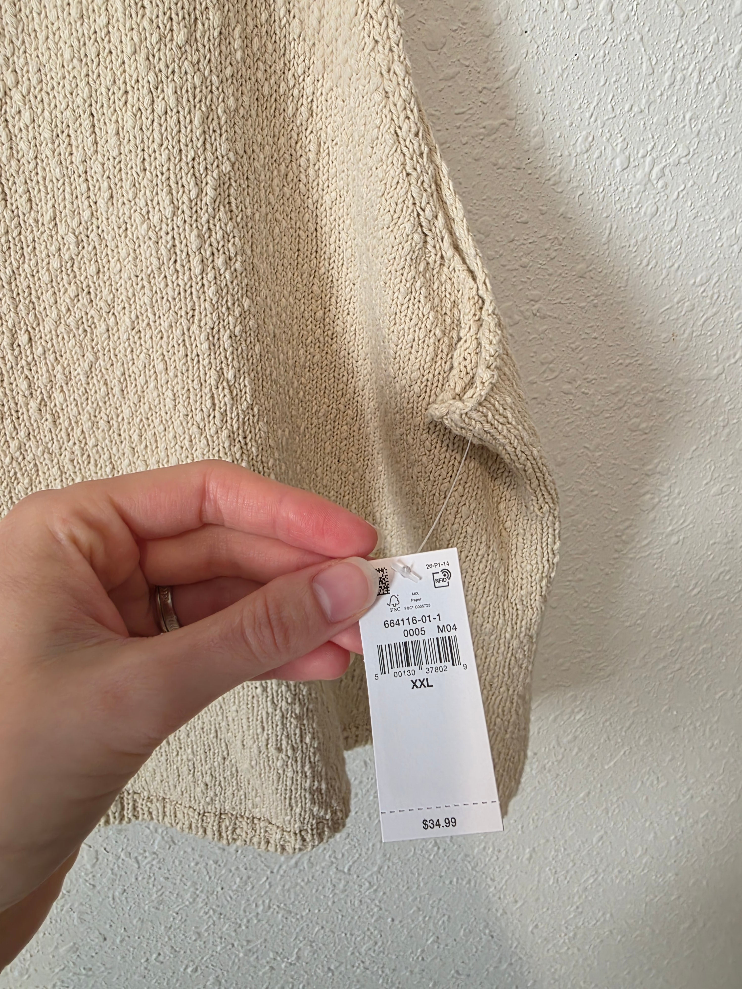 NEW Textured Cotton Knit Tank (XXL)