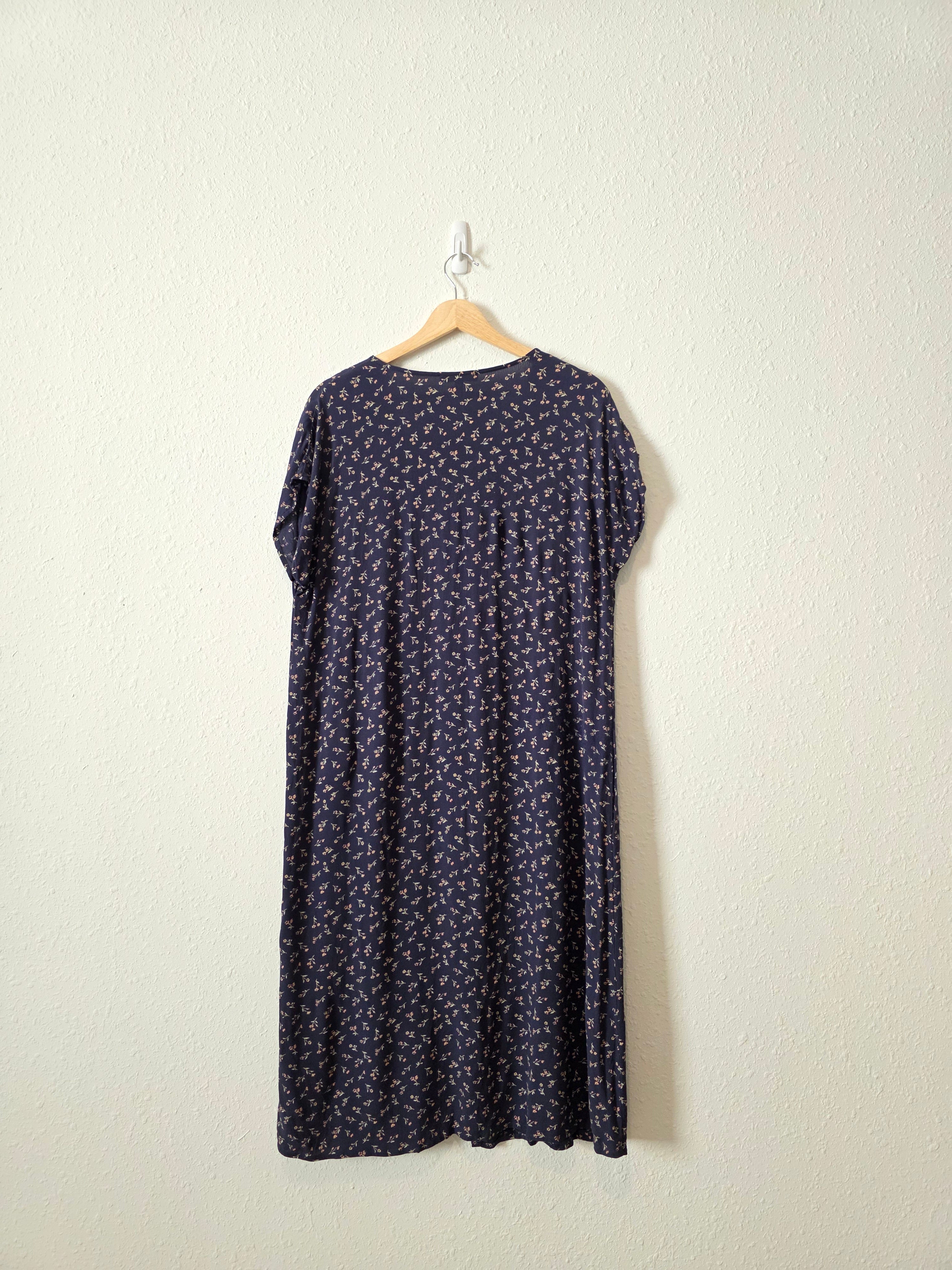 Madewell Navy Floral Midi Dress (L)