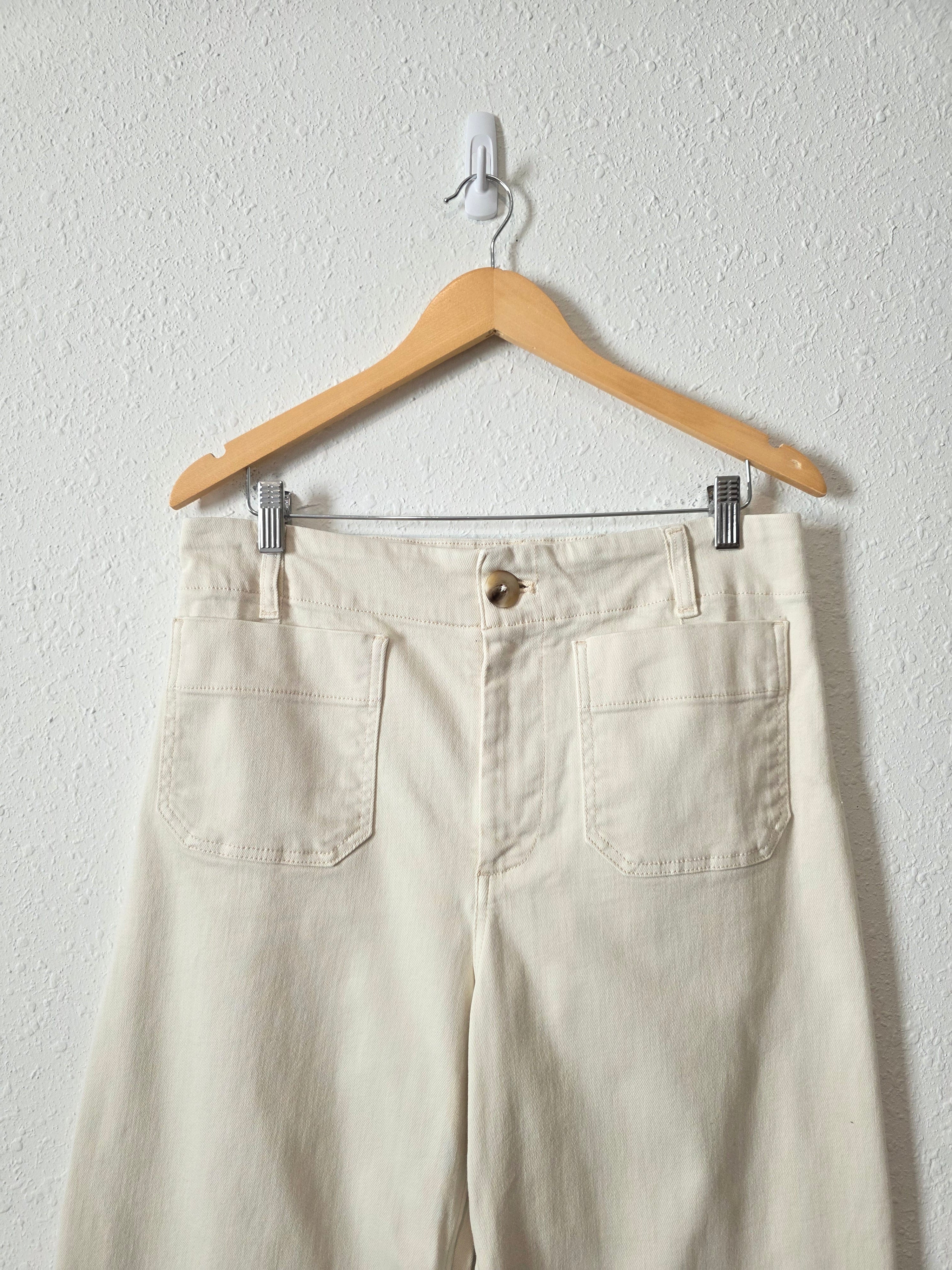 Anthropologie Ecru Wide Leg Pants (31)