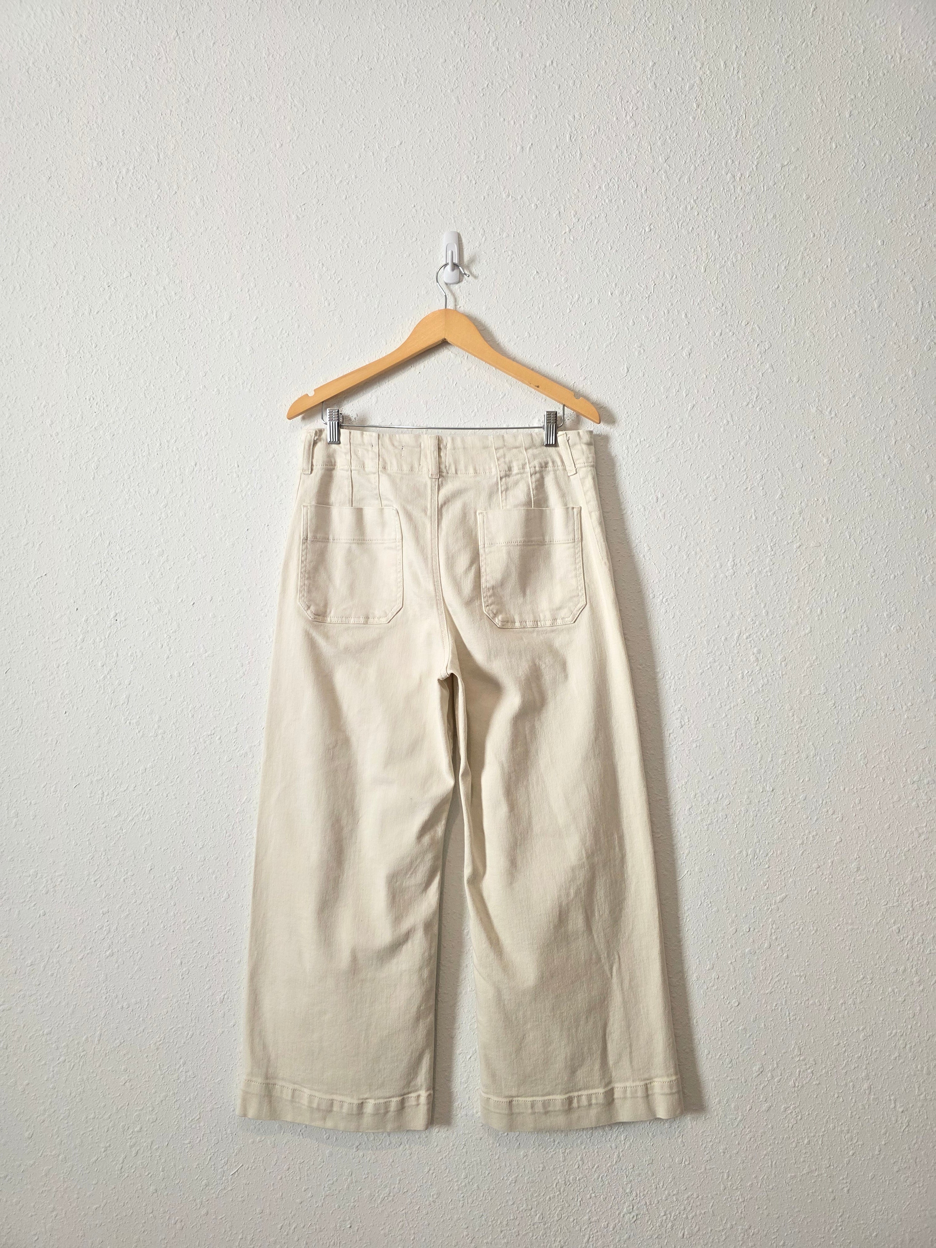 Anthropologie Ecru Wide Leg Pants (31)