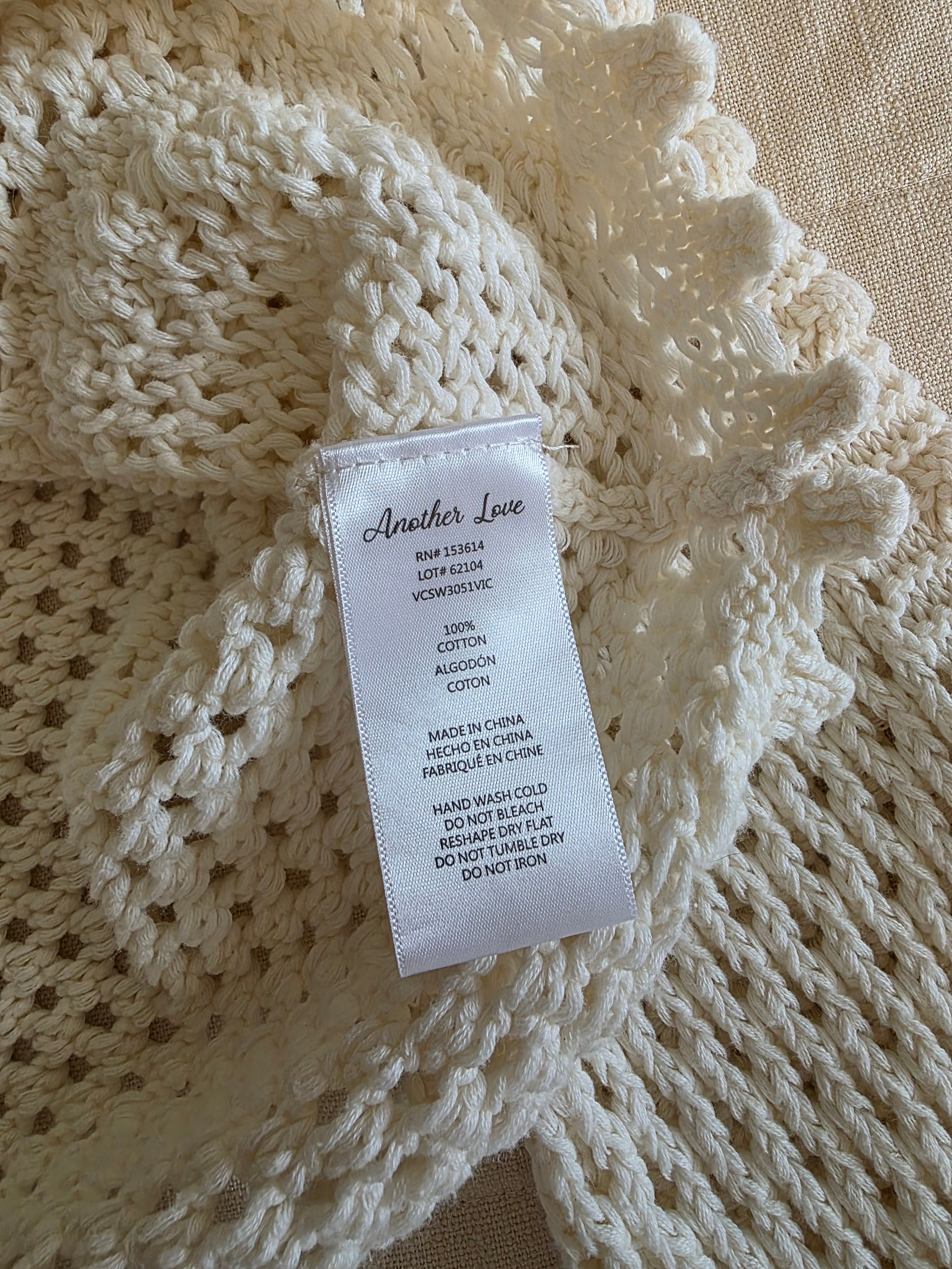 Another Love Cotton Crochet Top (M)