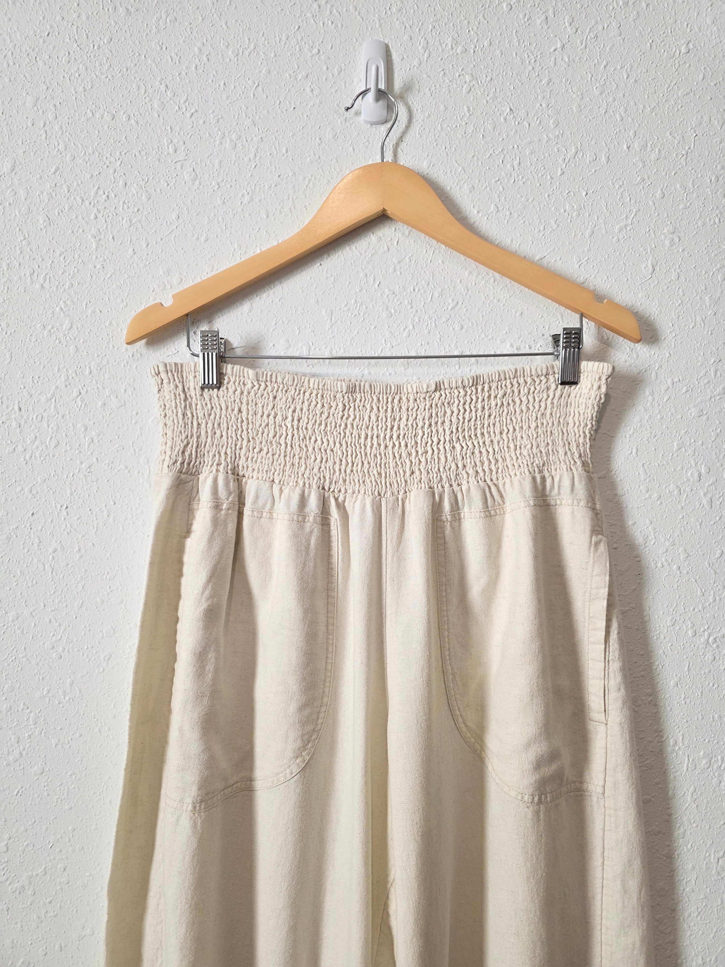 Anthropologie Linen Barrel Pants (M)