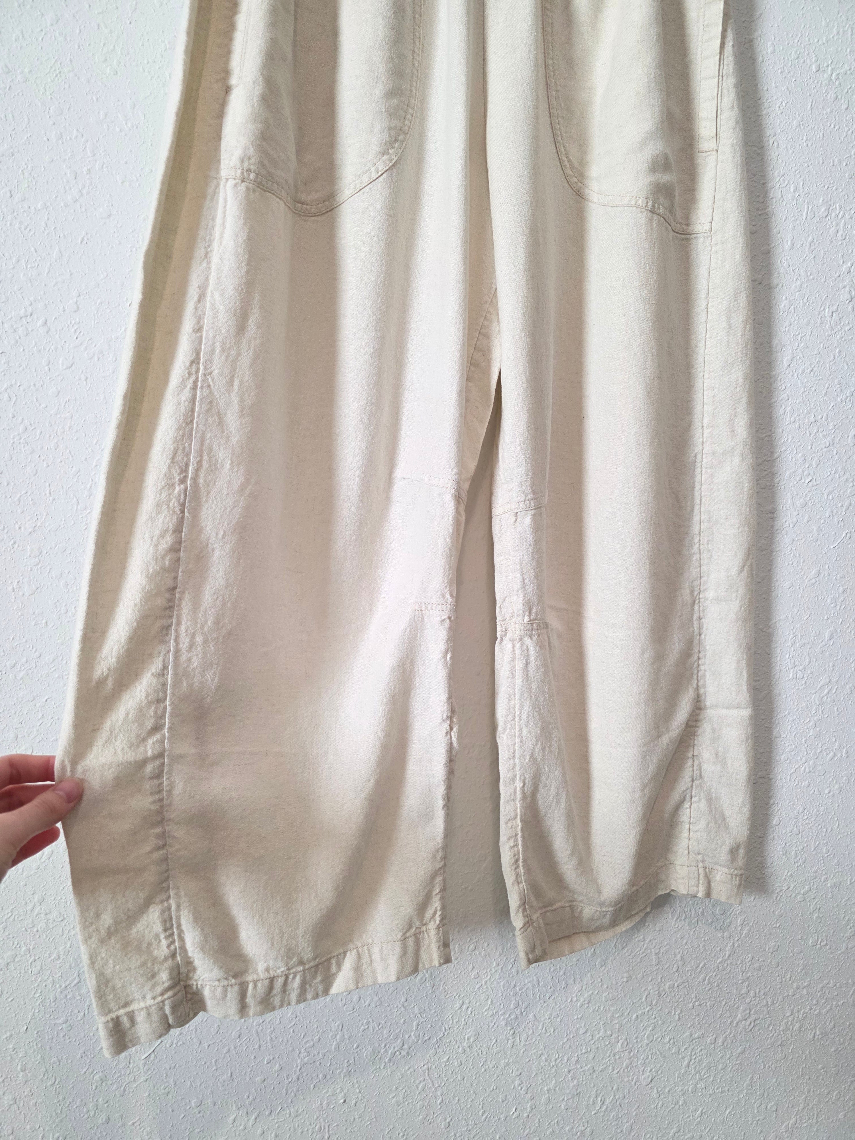 Anthropologie Linen Barrel Pants (M)