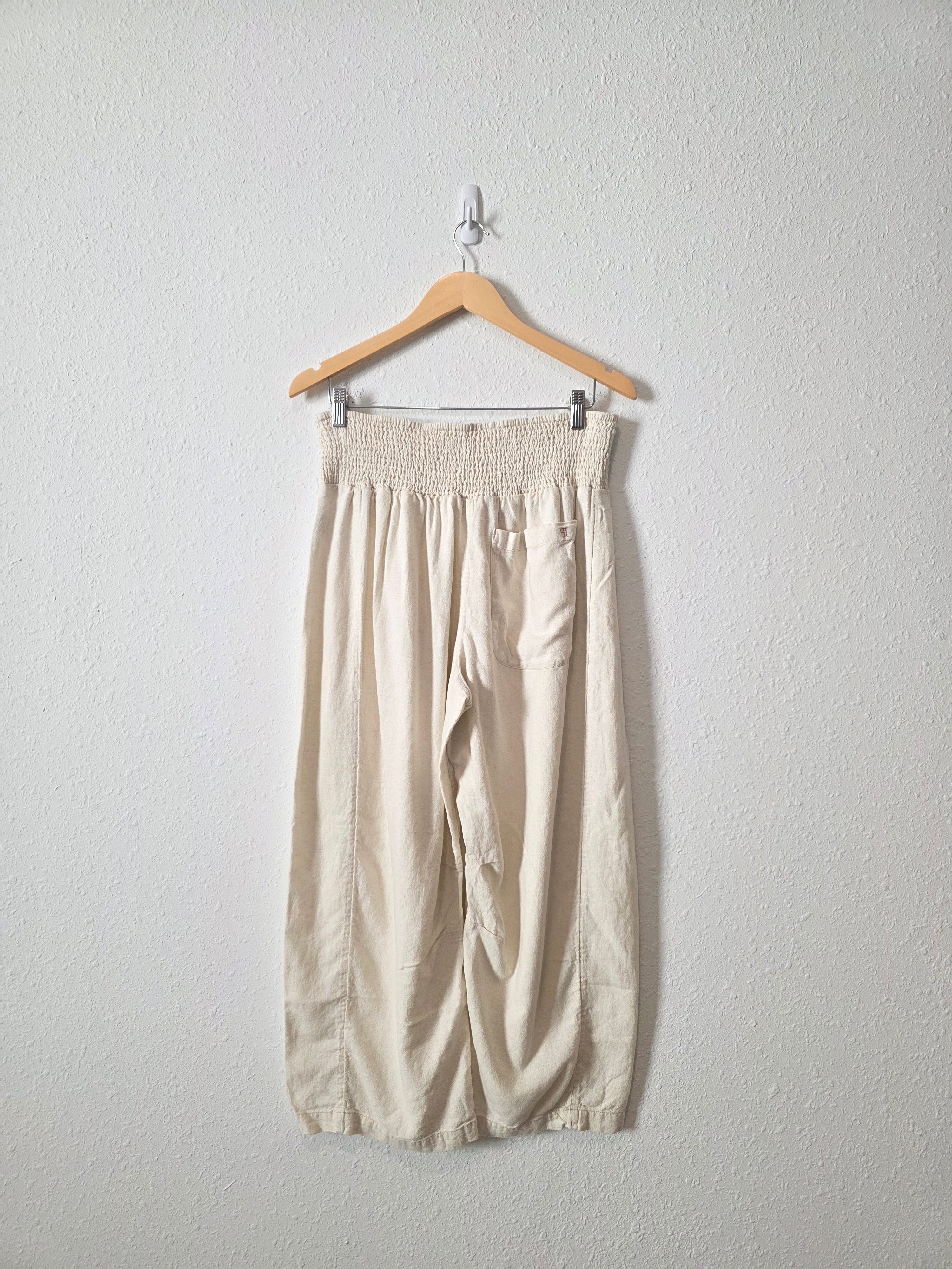 Anthropologie Linen Barrel Pants (M)