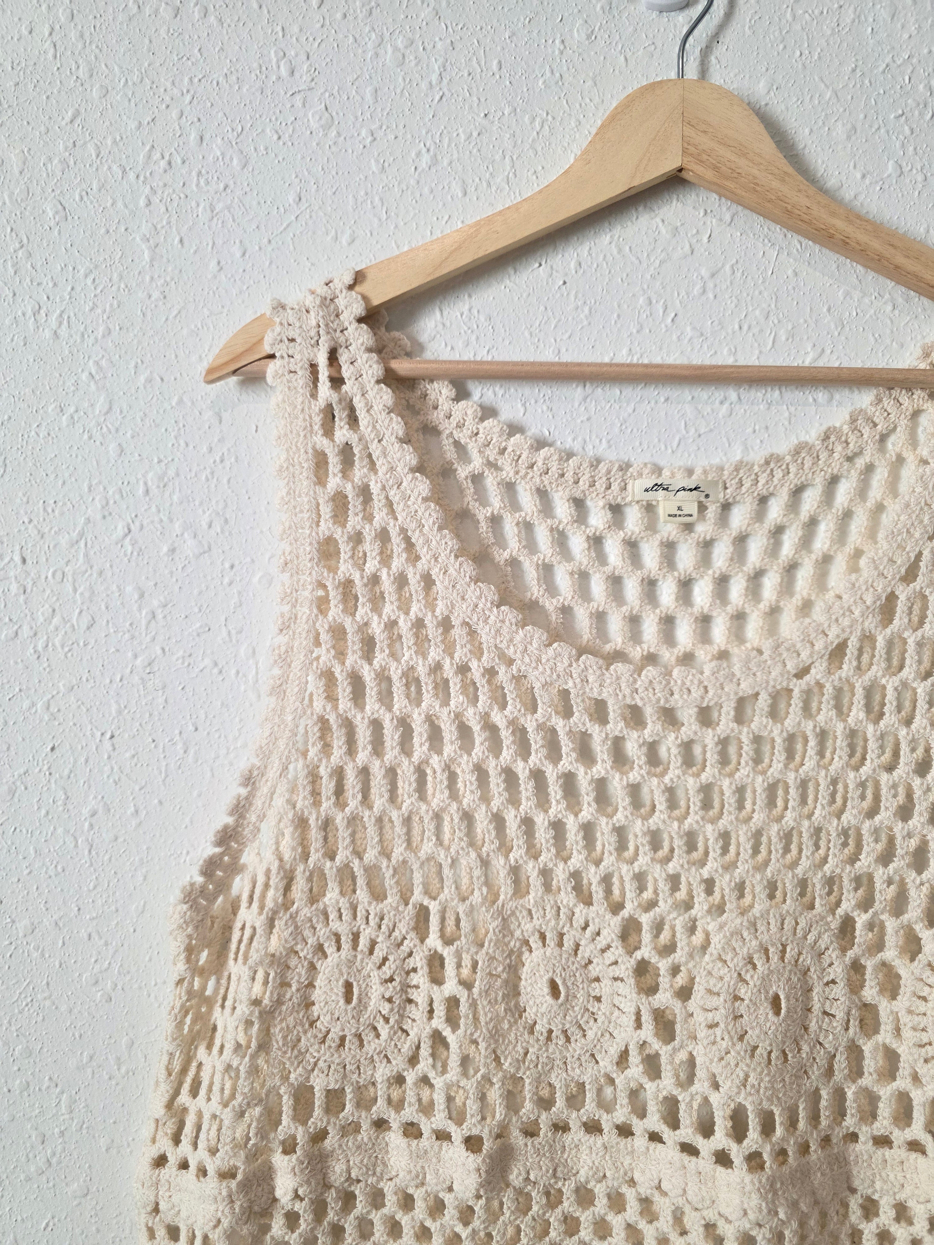 Crochet Knit Cotton Tank (XL)