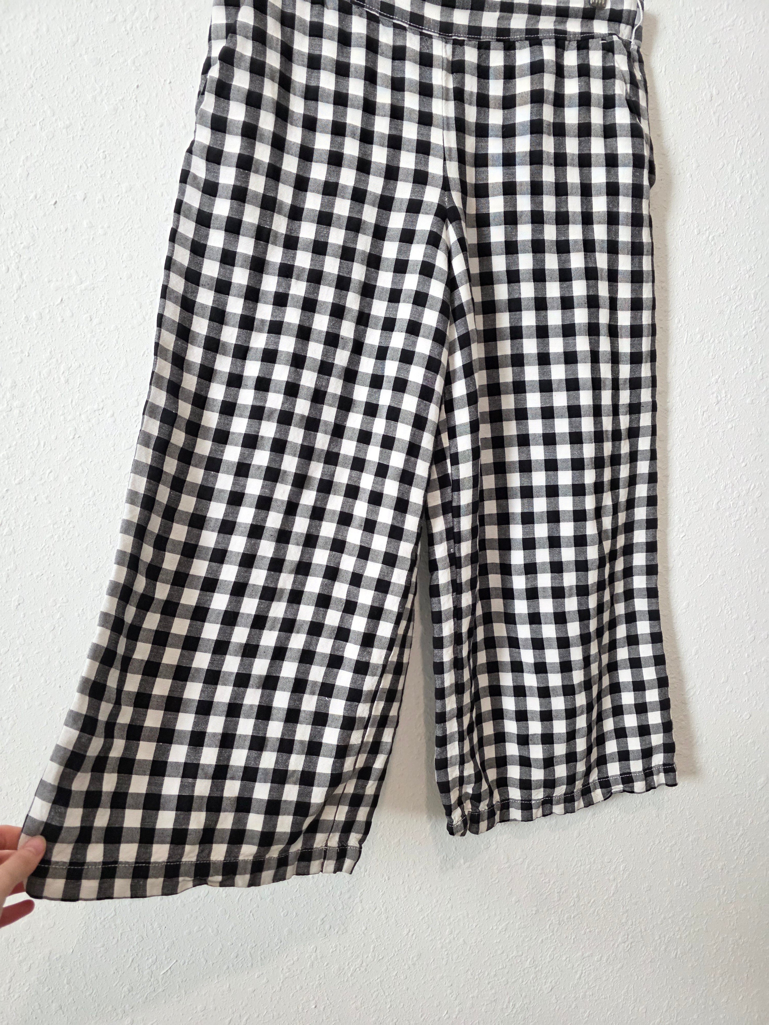 Loft Checkered Wide Leg Pants (M)