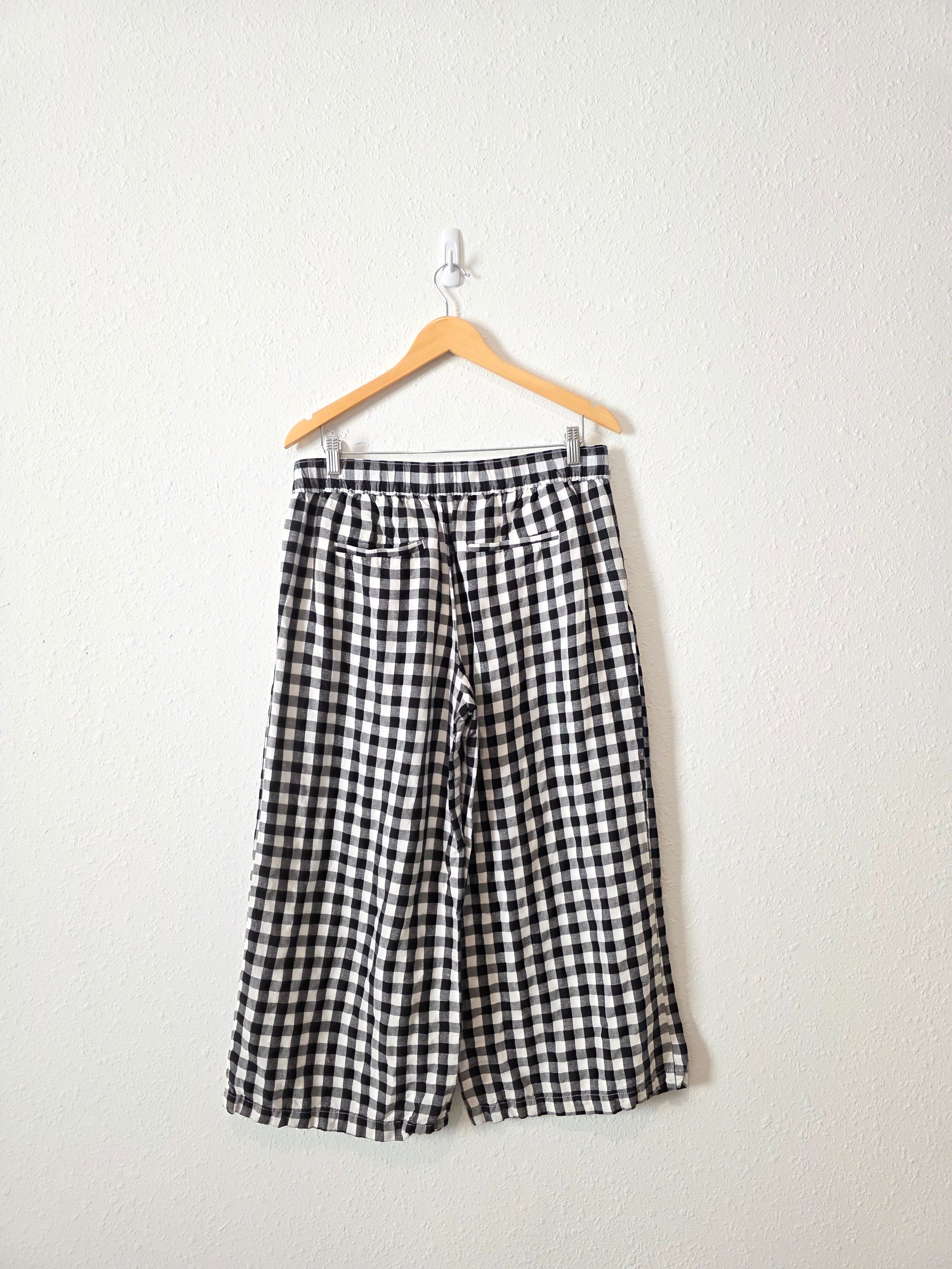 Loft Checkered Wide Leg Pants (M)