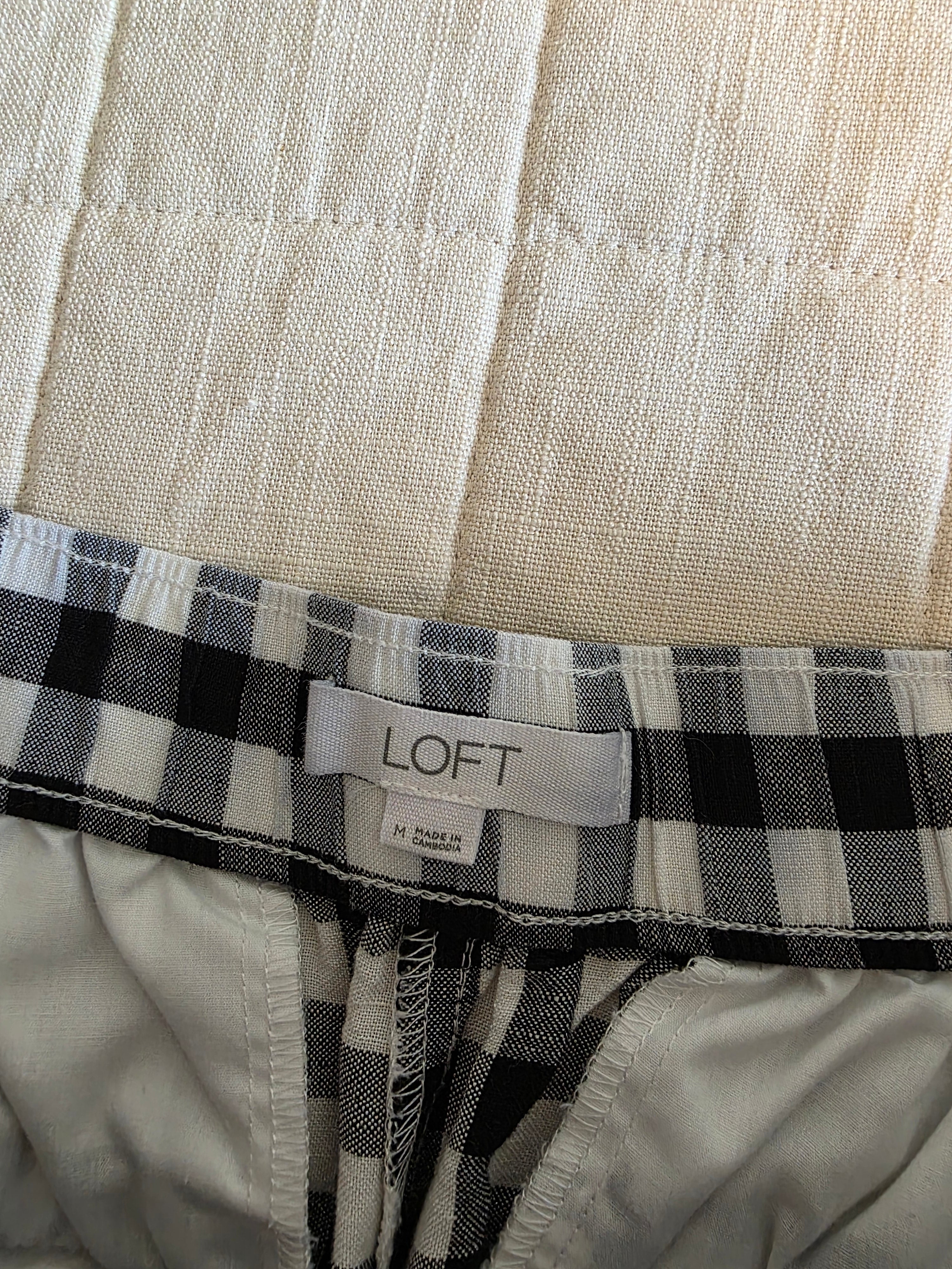 Loft Checkered Wide Leg Pants (M)