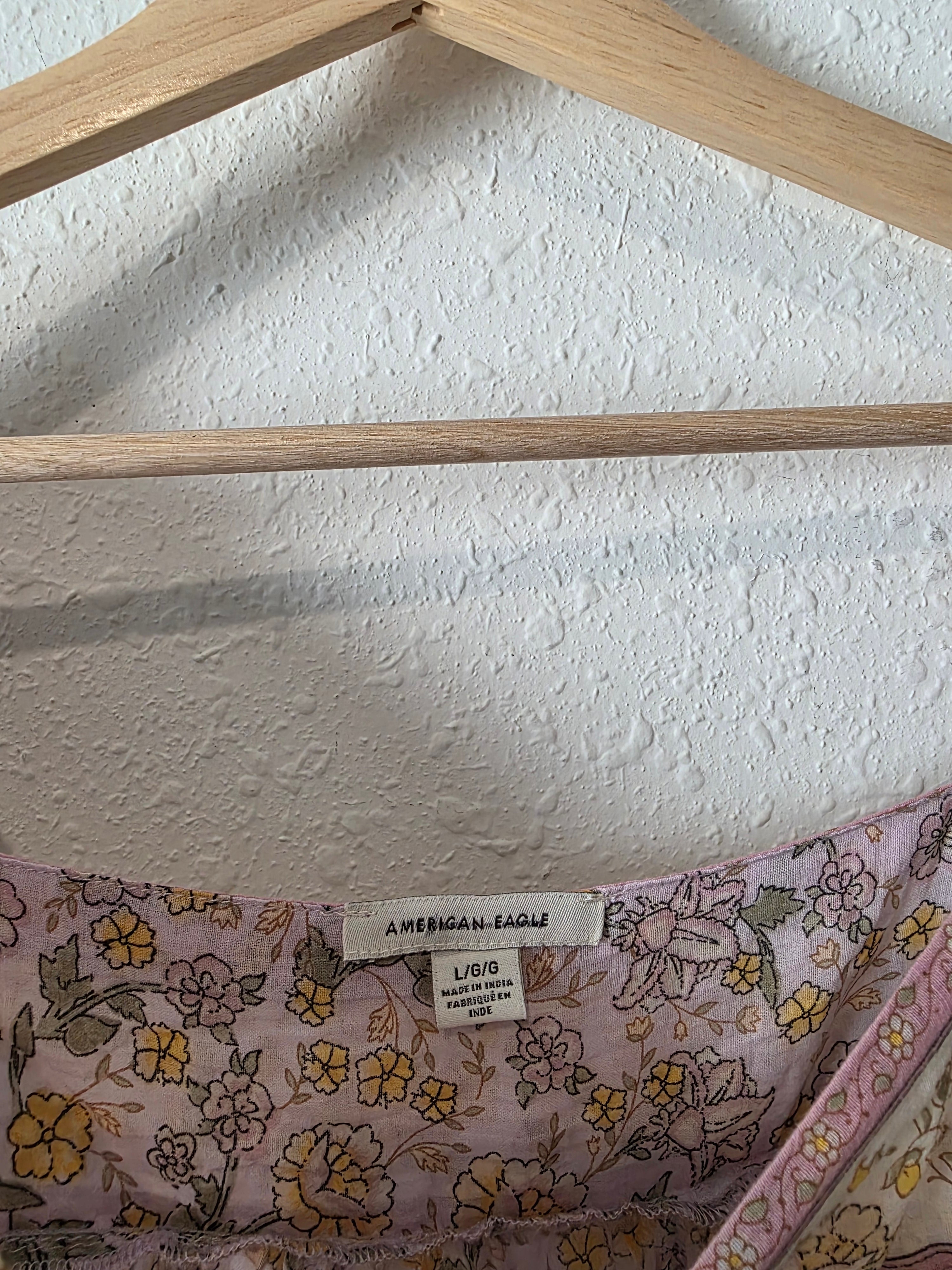 Colorful Floral Cotton Blouse (L)