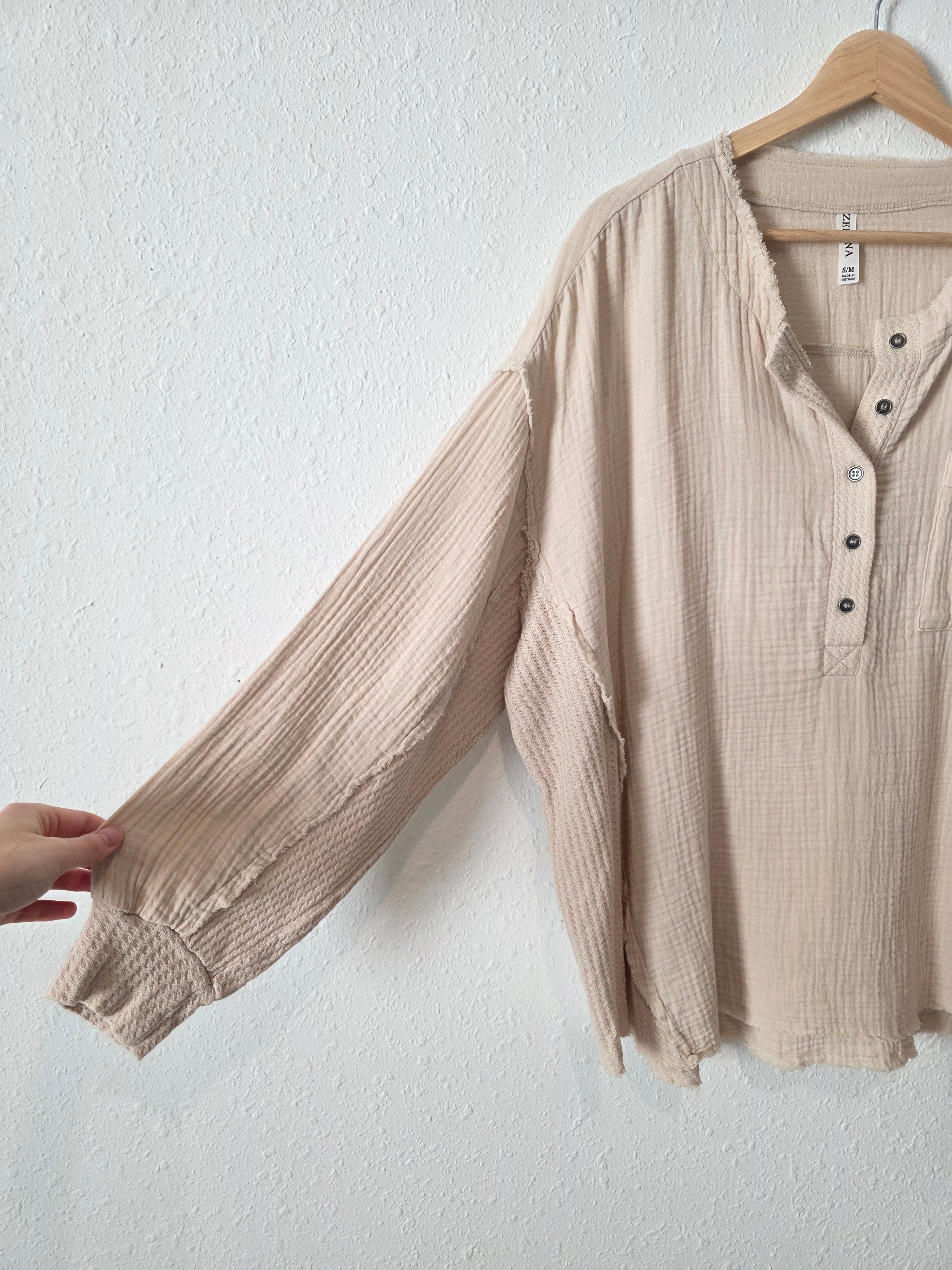 Zenana Oversized Gauze Top (S/M)