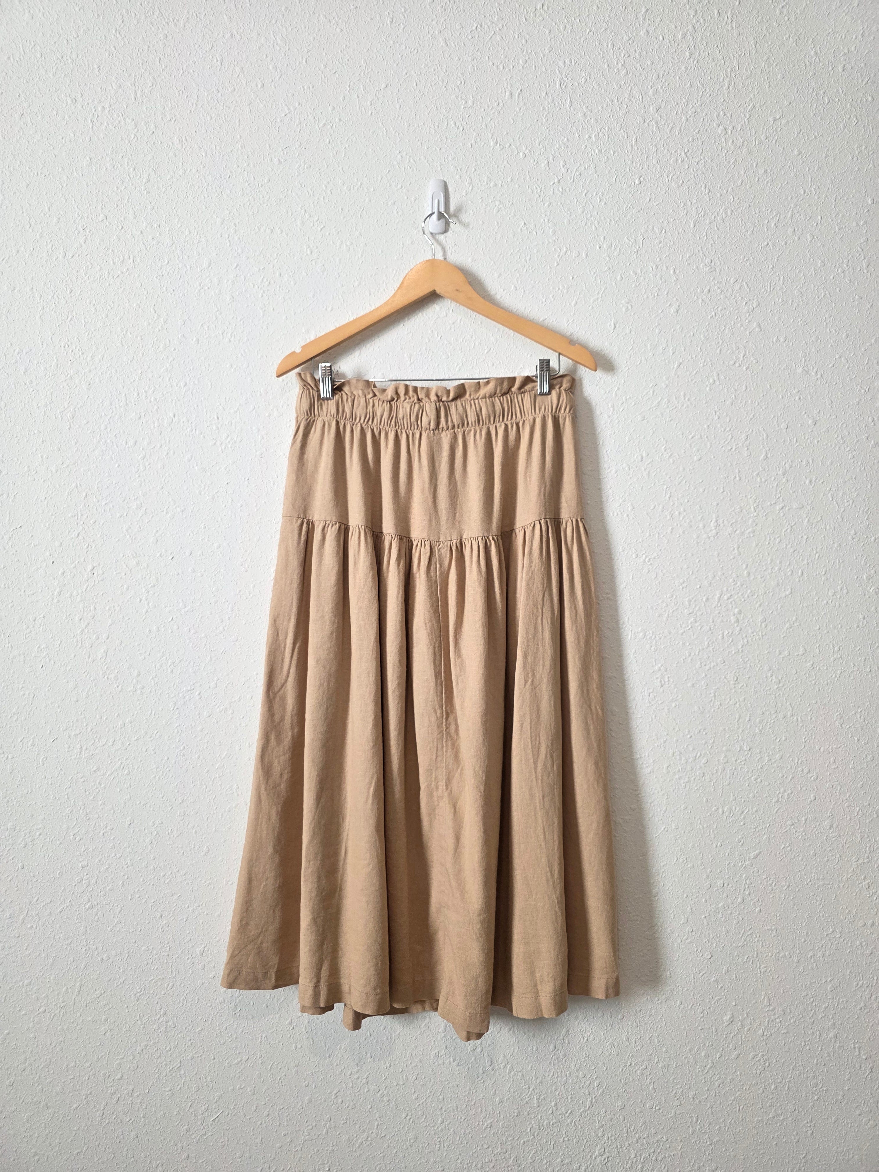 Linen Blend Midi Skirt (M)