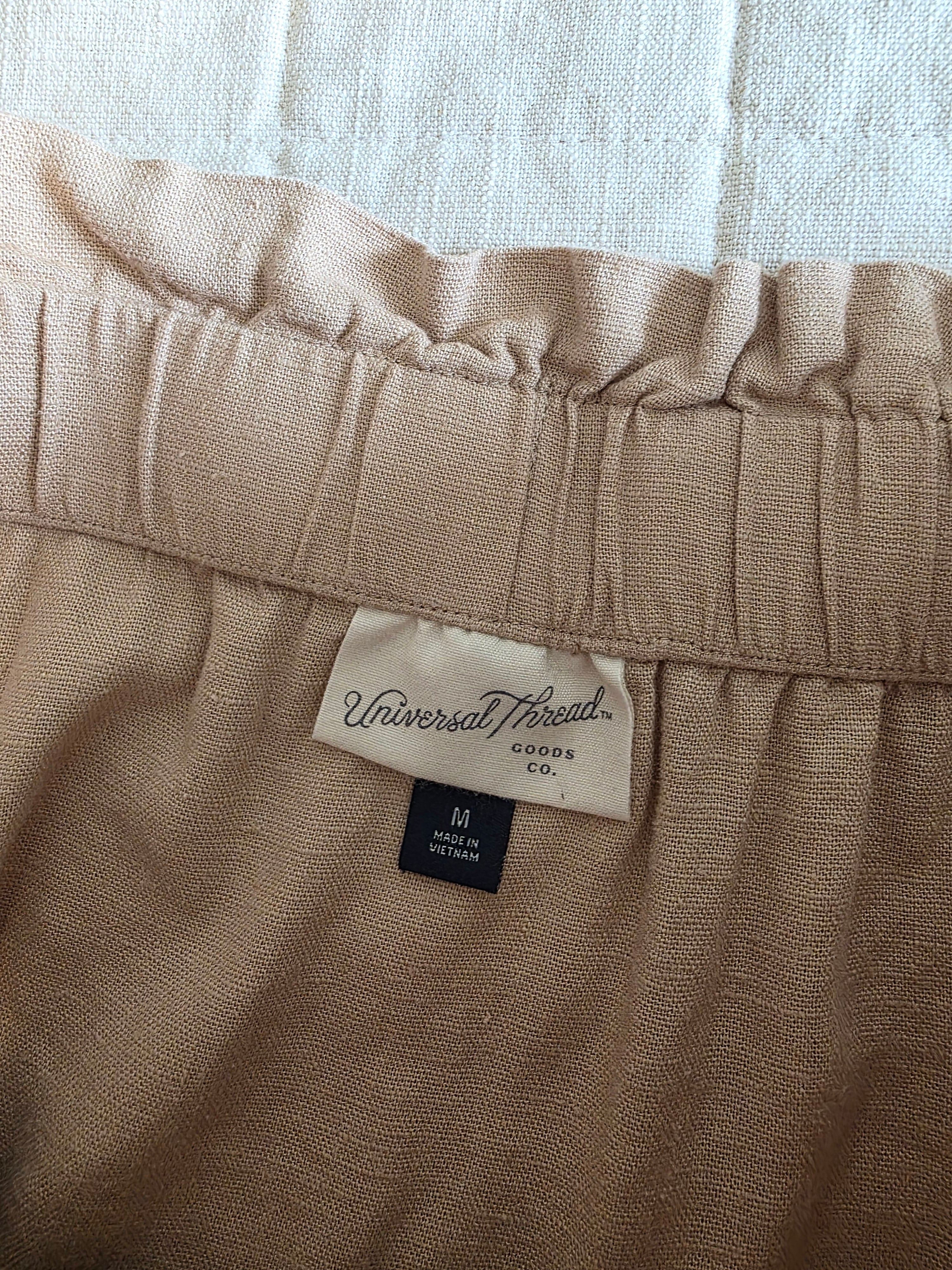 Linen Blend Midi Skirt (M)