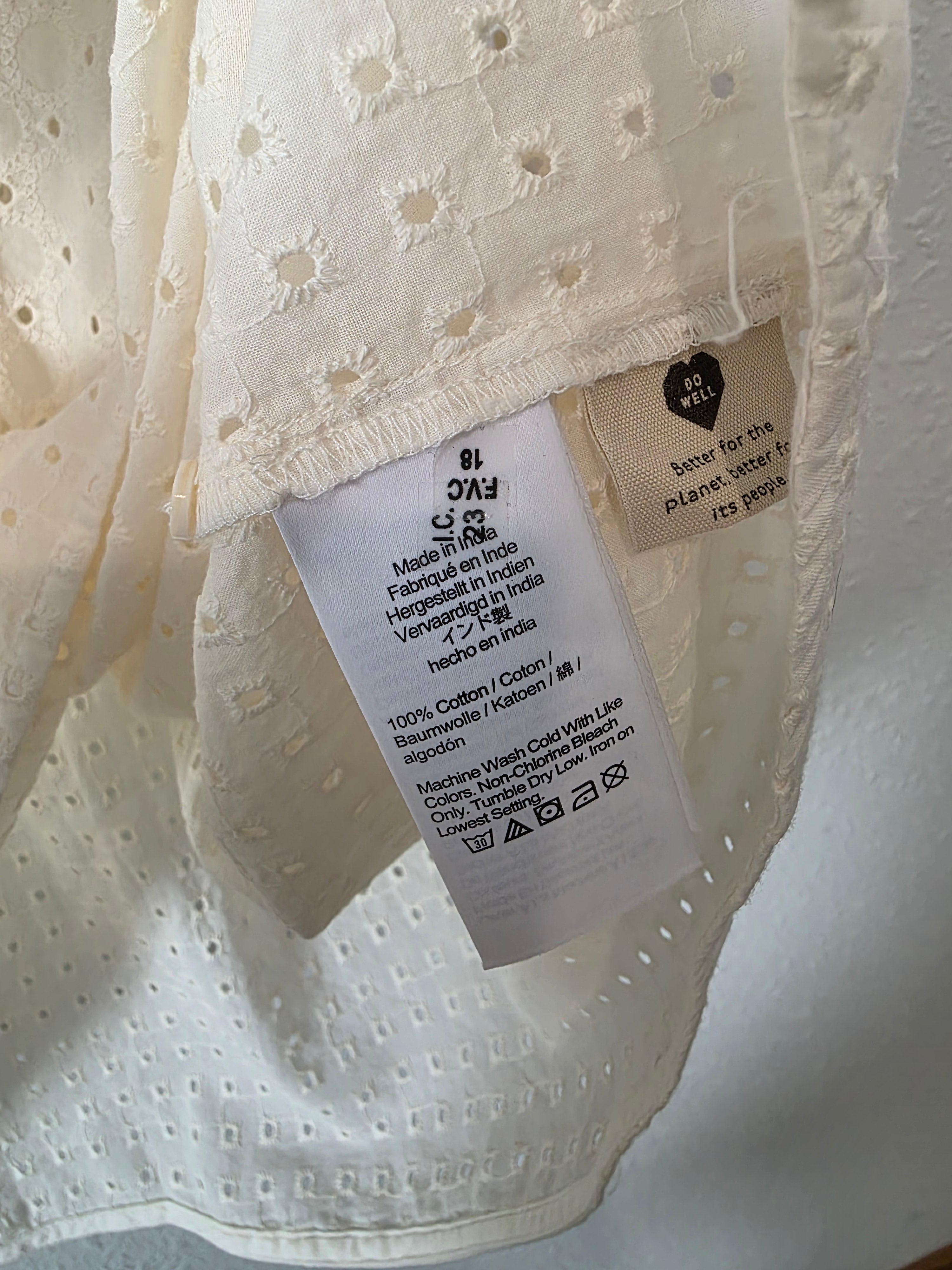 NEW Madewell Cream Eyelet Blouse (L)