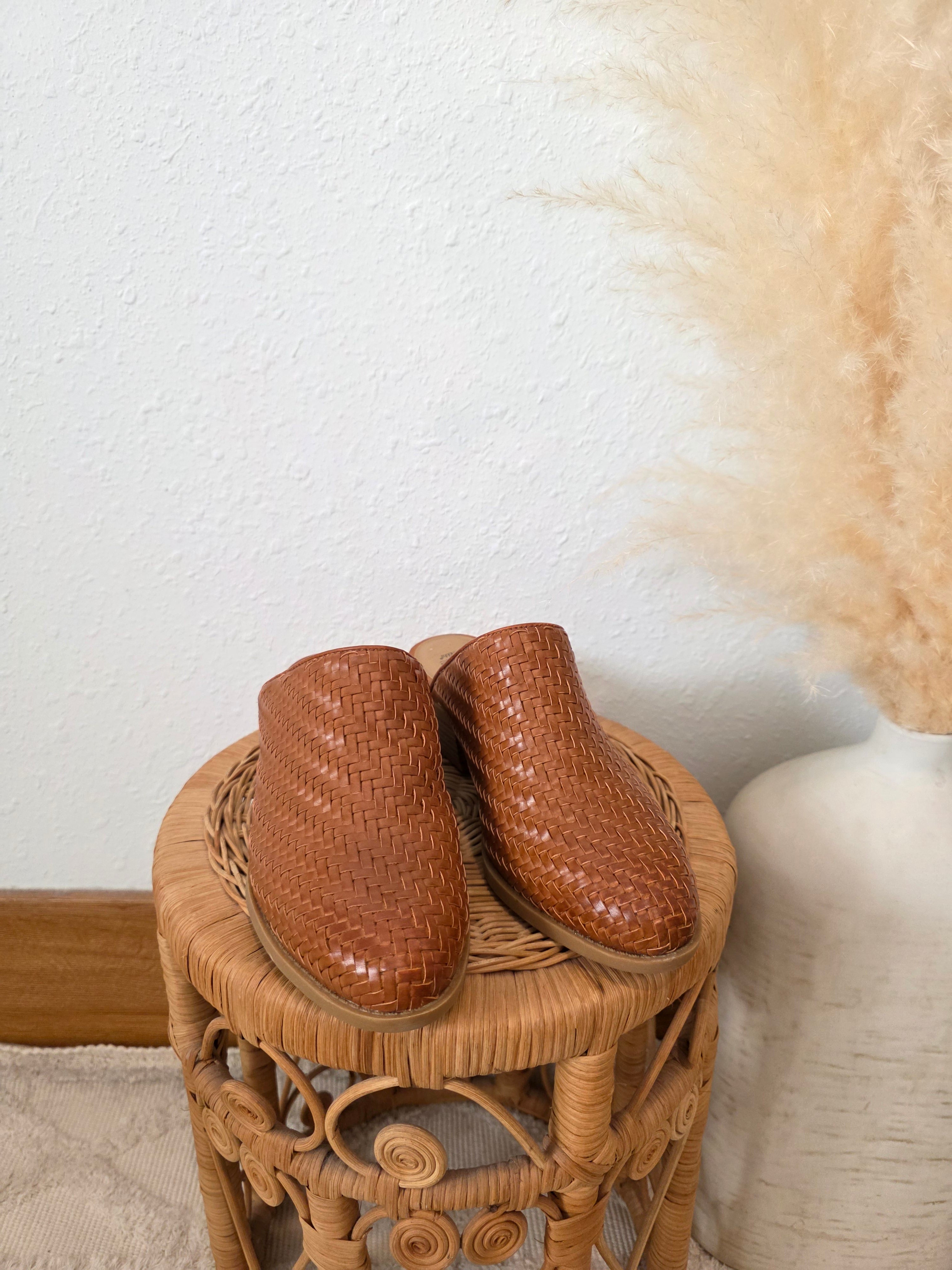 Brown Woven Mules (9.5)